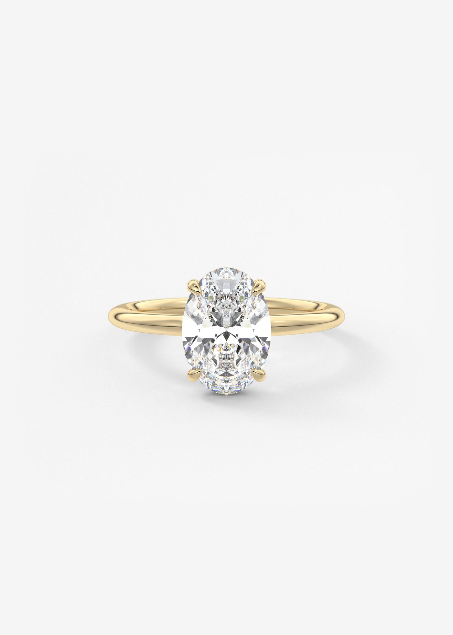 Oval Solitaire With Raised Basket Gallery Lab Grown Diamond Engagement Ring