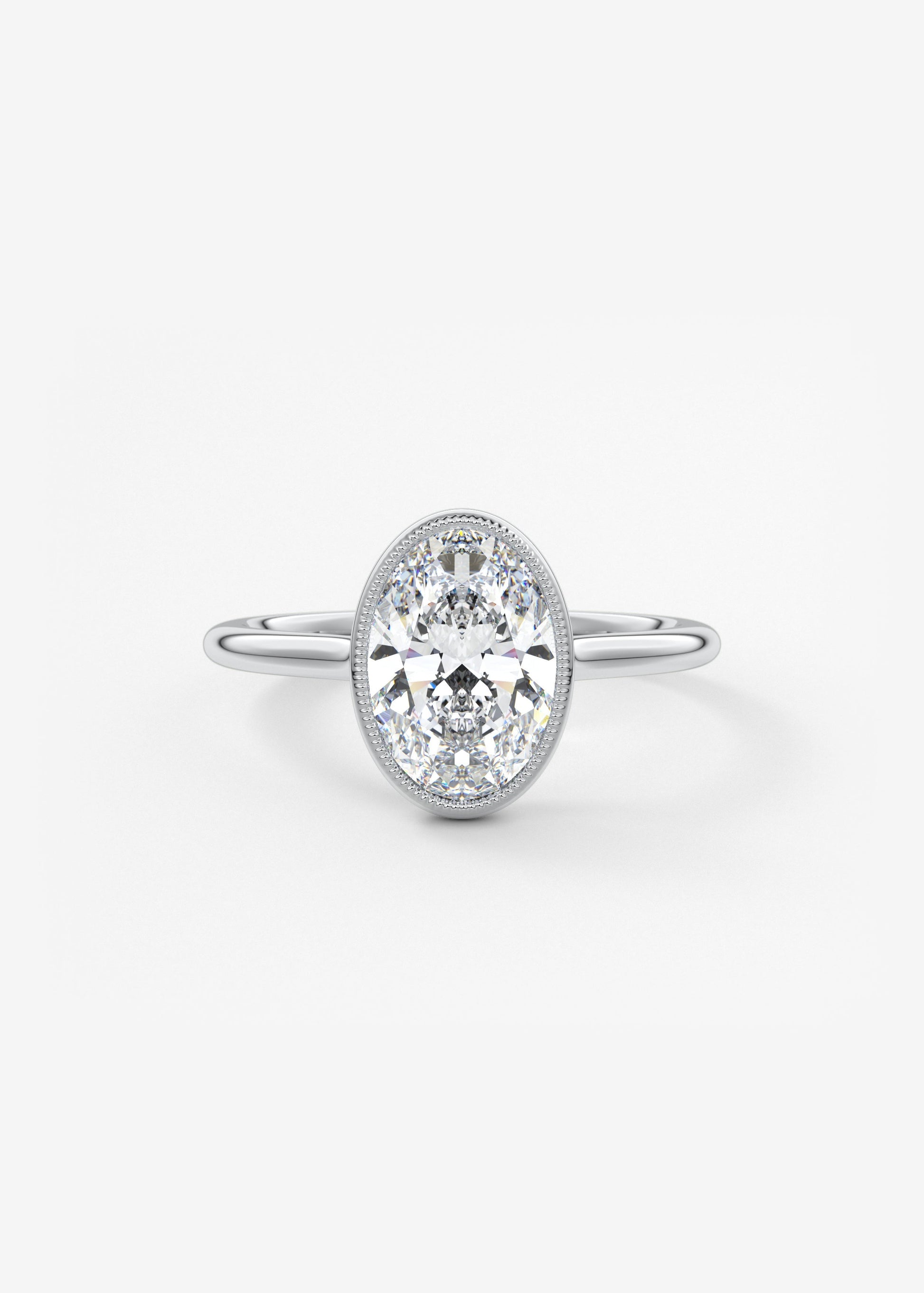 Oval Solitaire With Raised Basket Gallery Lab Grown Diamond Engagement Ring