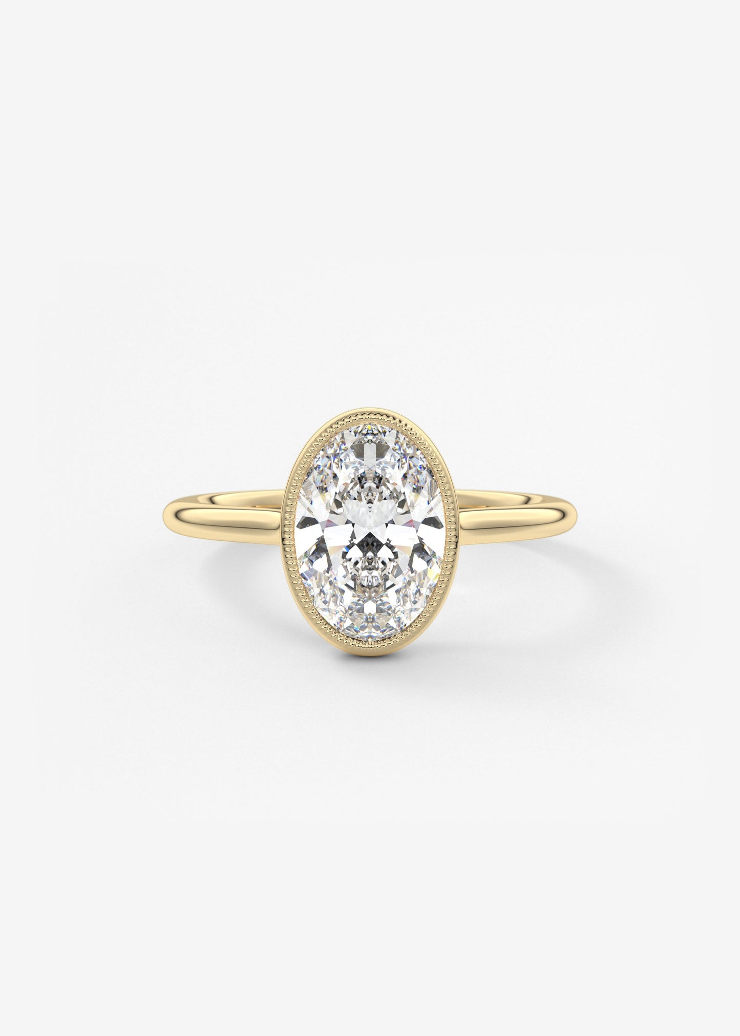 Oval Solitaire With Raised Basket Gallery Lab Grown Diamond Engagement Ring