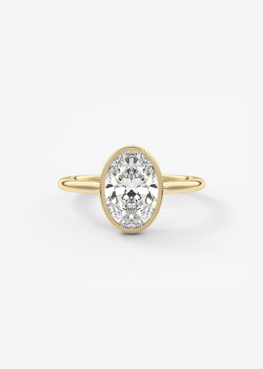 Oval Solitaire With Raised Basket Gallery Lab Grown Diamond Engagement Ring