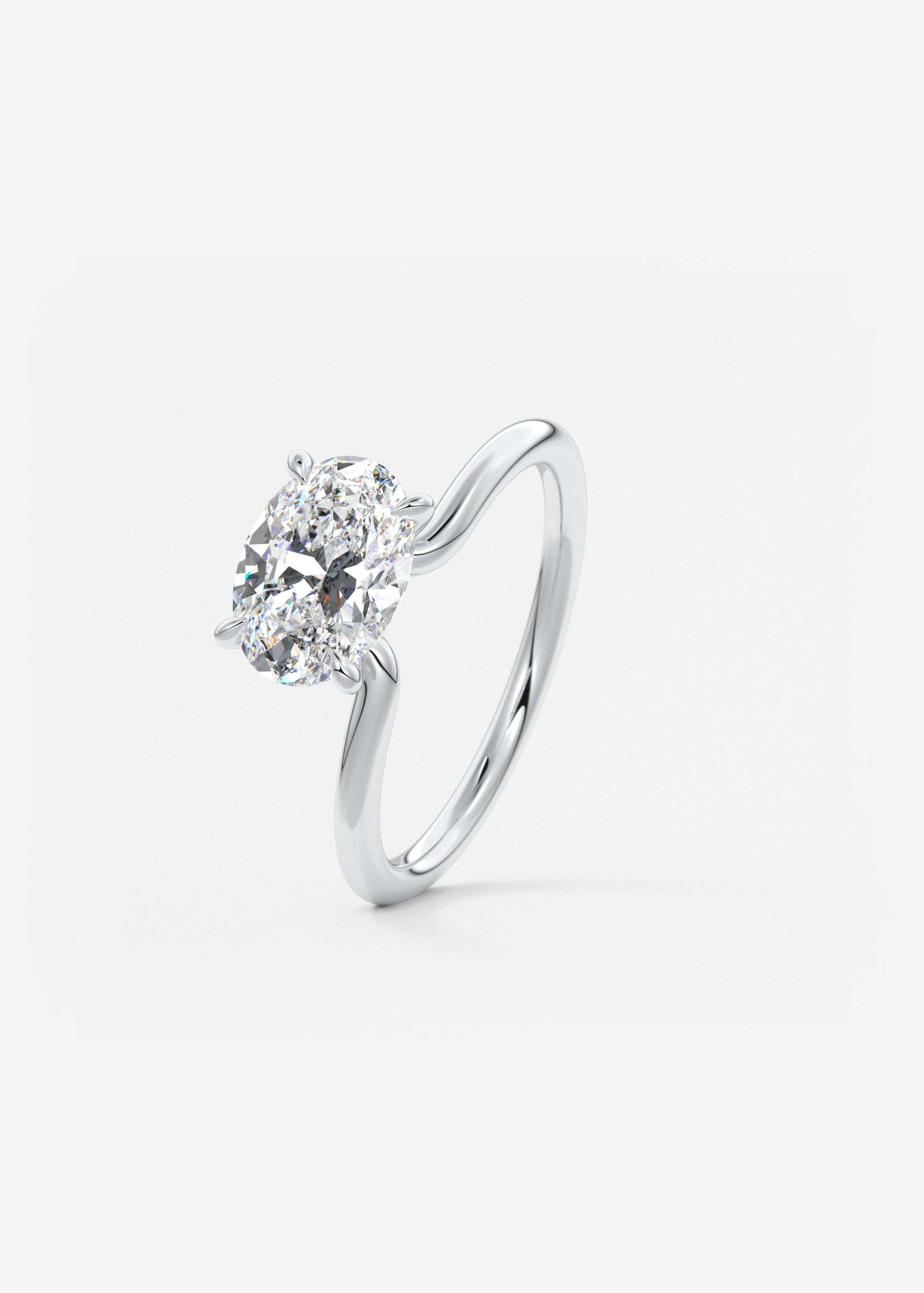 Oval Solitaire With Raised Basket Gallery Lab Grown Diamond Engagement Ring