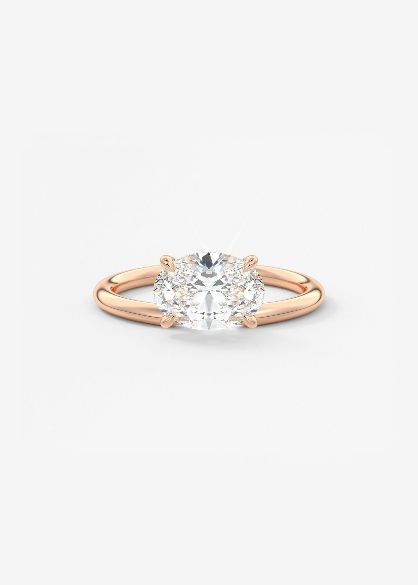 Oval Solitaire With Raised Basket Gallery Lab Grown Diamond Engagement Ring