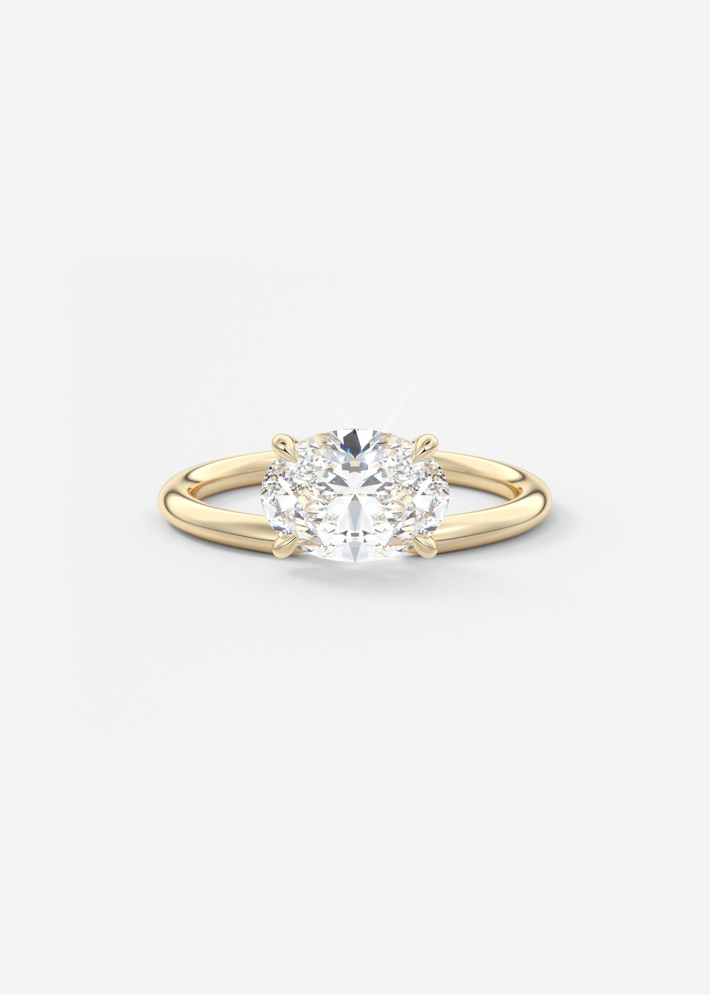 Oval Solitaire With Raised Basket Gallery Lab Grown Diamond Engagement Ring