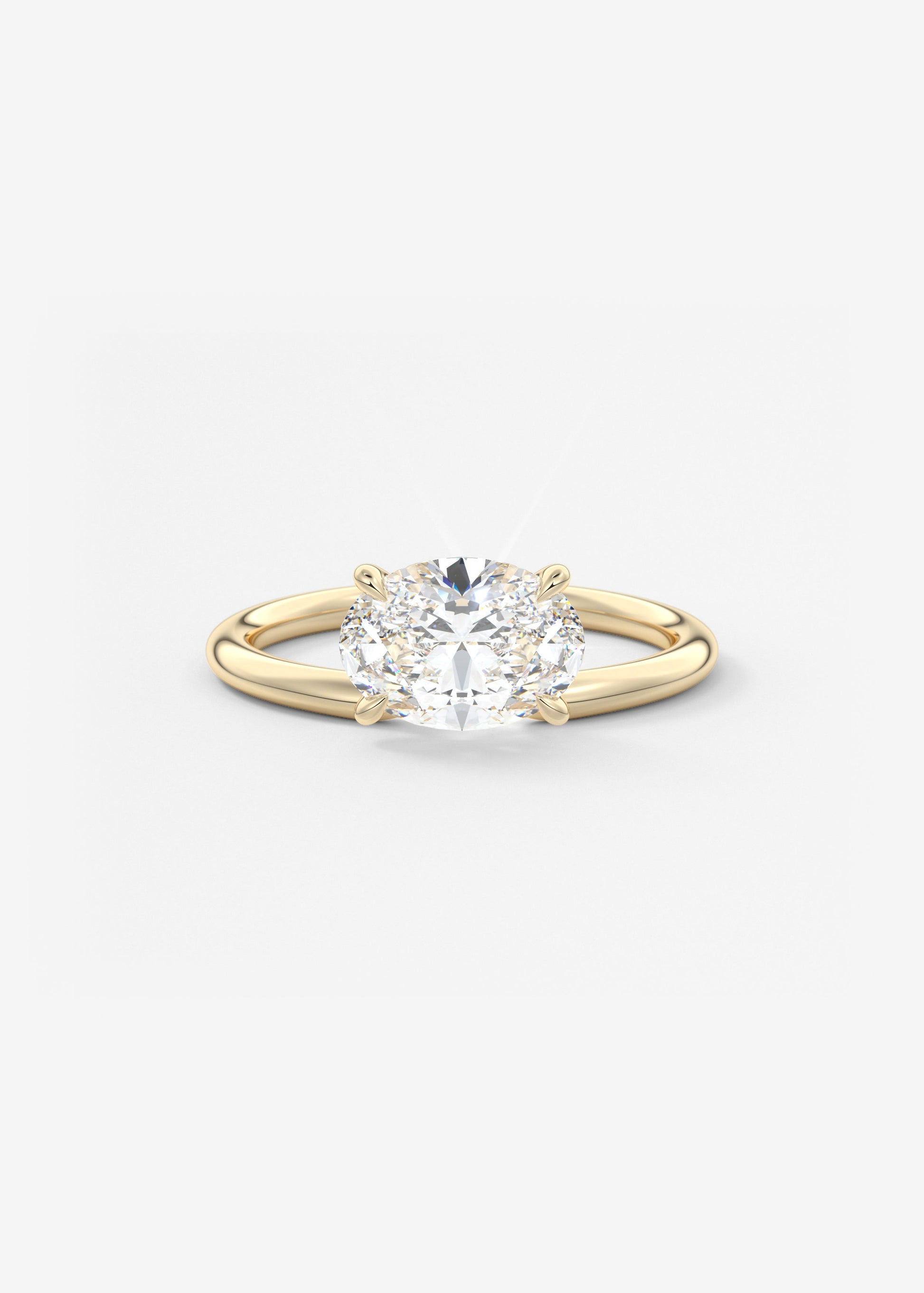 Oval Solitaire With Raised Basket Gallery Lab Grown Diamond Engagement Ring