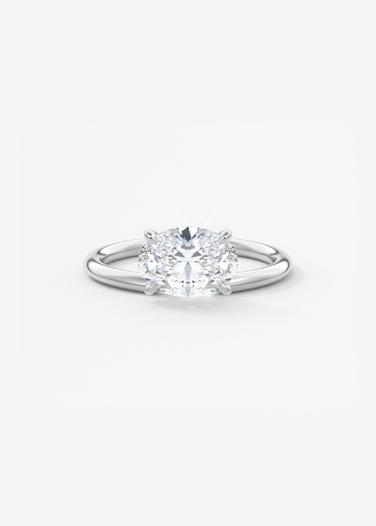 Oval Solitaire With Raised Basket Gallery Lab Grown Diamond Engagement Ring