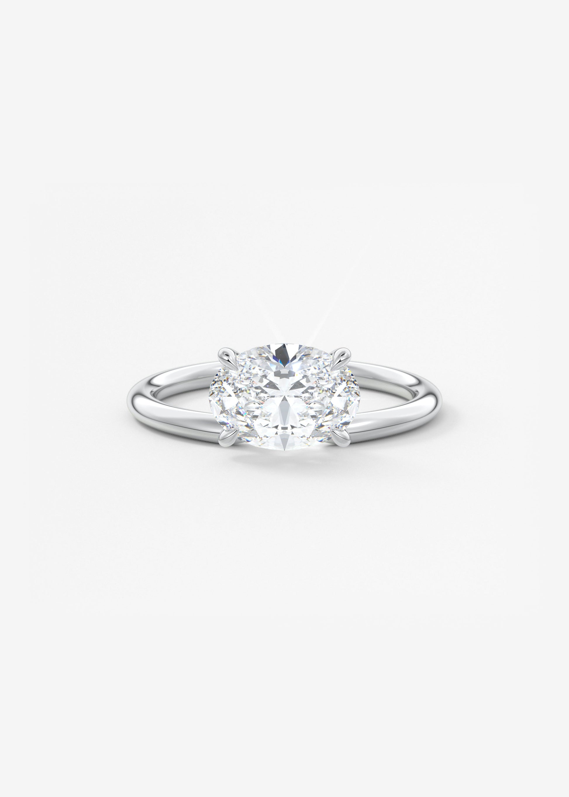 Oval Solitaire With Raised Basket Gallery Lab Grown Diamond Engagement Ring