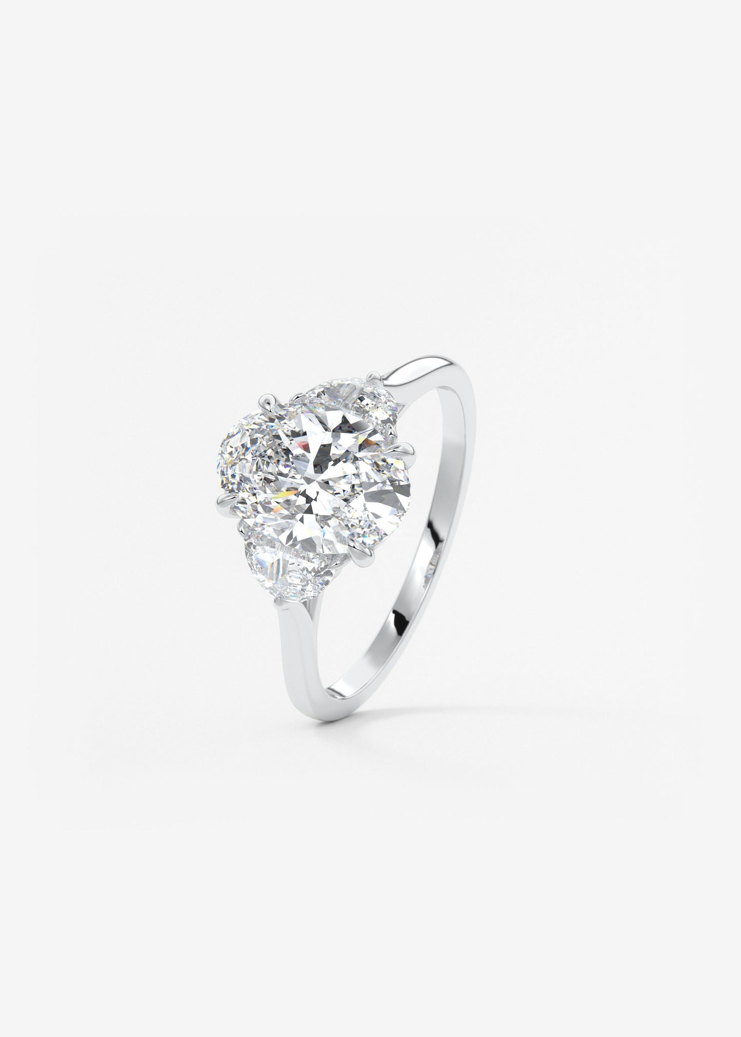 Oval Solitaire With Raised Basket Gallery Lab Grown Diamond Engagement Ring