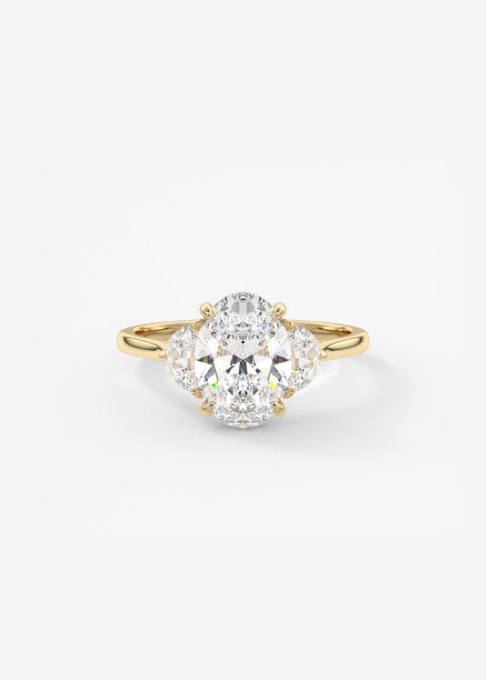 Oval Solitaire With Raised Basket Gallery Lab Grown Diamond Engagement Ring