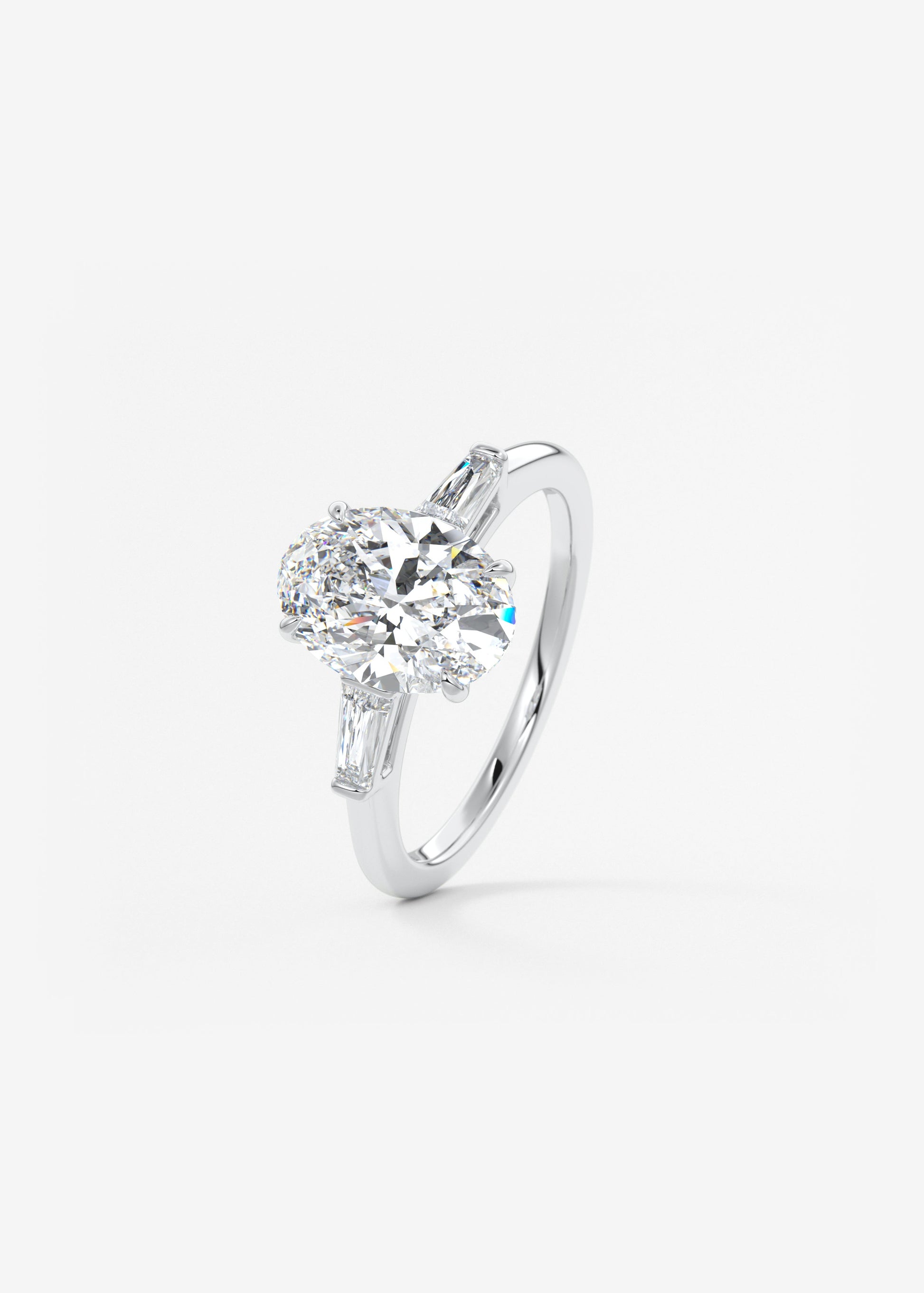Oval Solitaire With Raised Basket Gallery Lab Grown Diamond Engagement Ring