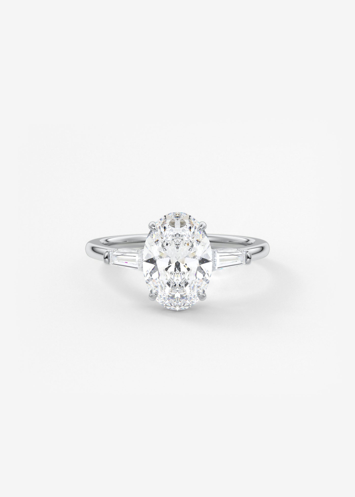 Oval Solitaire With Raised Basket Gallery Lab Grown Diamond Engagement Ring