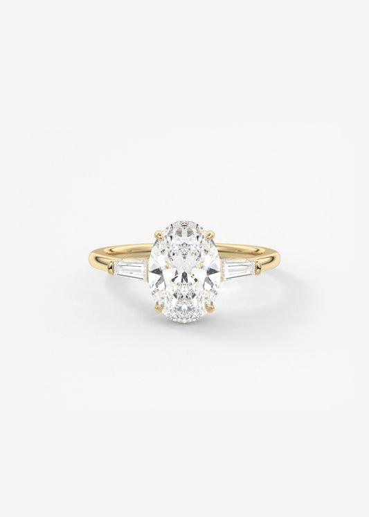 Oval Solitaire With Raised Basket Gallery Lab Grown Diamond Engagement Ring