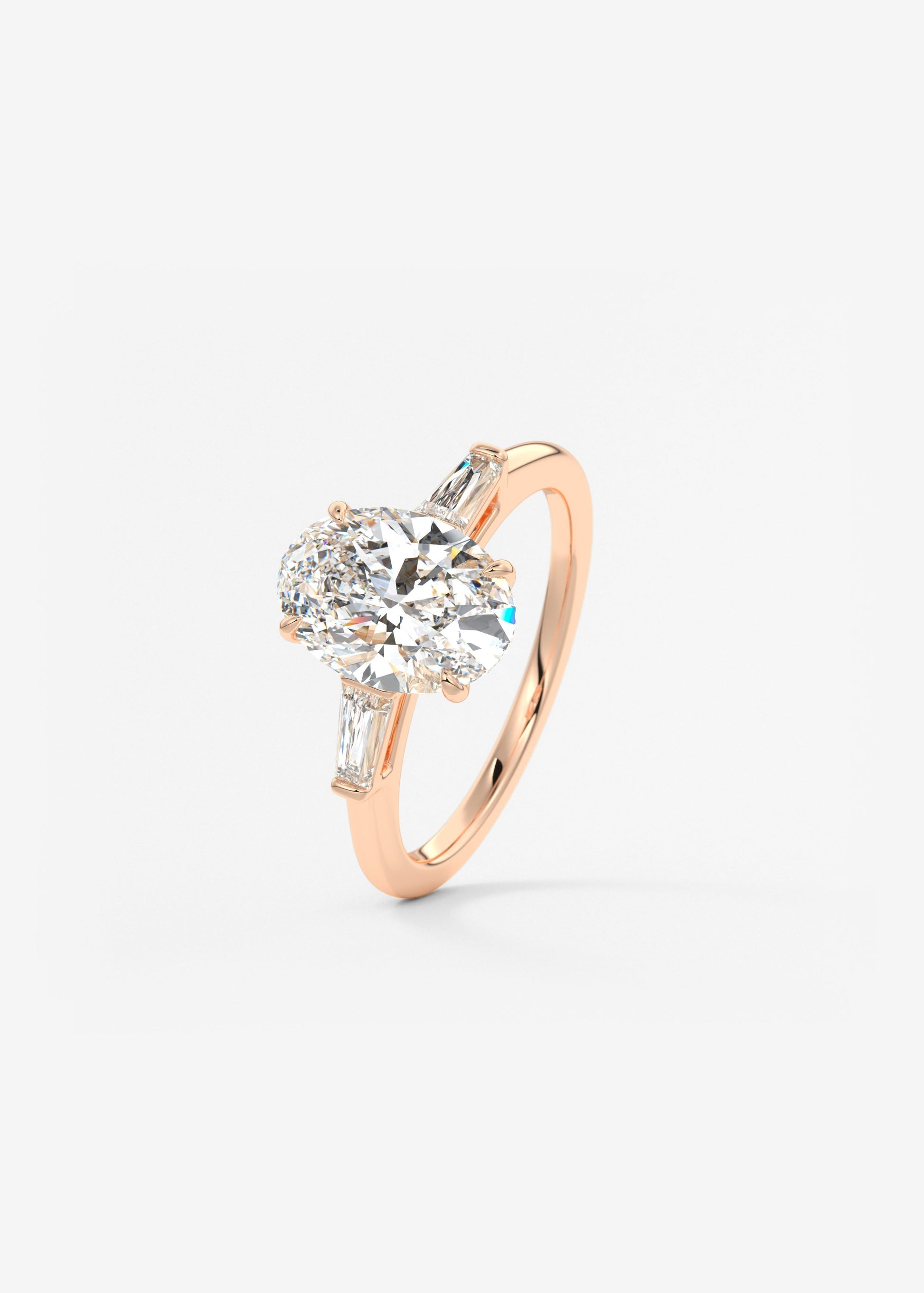 Oval Solitaire With Raised Basket Gallery Lab Grown Diamond Engagement Ring