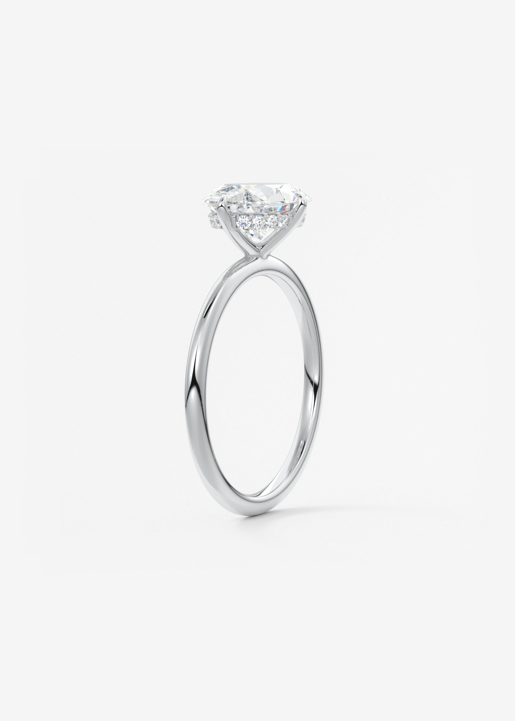 Oval Solitaire With Raised Basket Gallery Lab Grown Diamond Engagement Ring