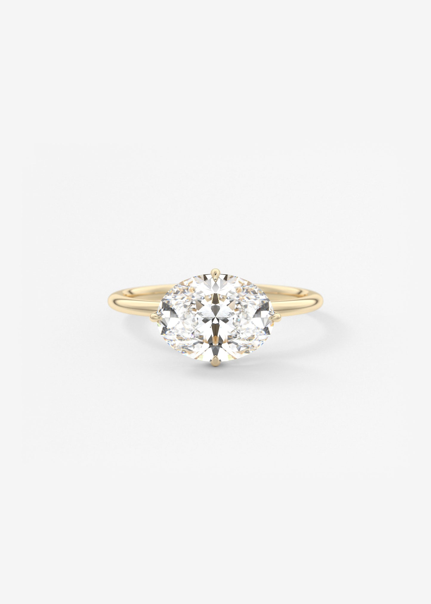 Oval Solitaire With Raised Basket Gallery Lab Grown Diamond Engagement Ring
