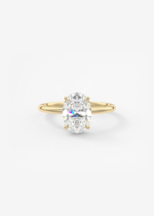 Oval Solitaire With Raised Basket Gallery Lab Grown Diamond Engagement Ring
