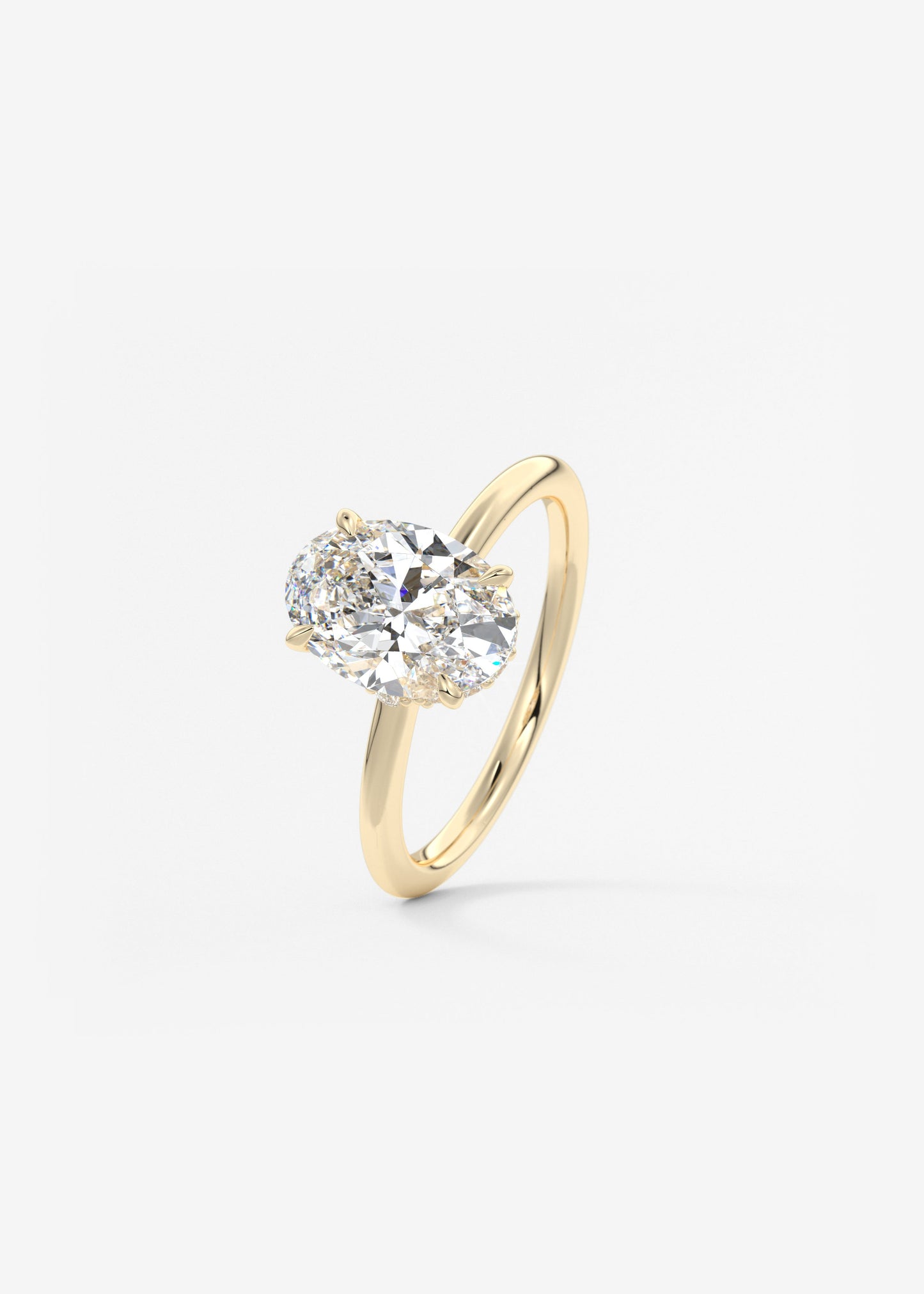 Oval Solitaire With Raised Basket Gallery Lab Grown Diamond Engagement Ring