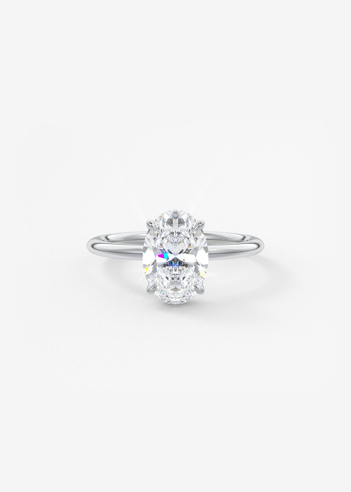 Oval Solitaire With Raised Basket Gallery Lab Grown Diamond Engagement Ring