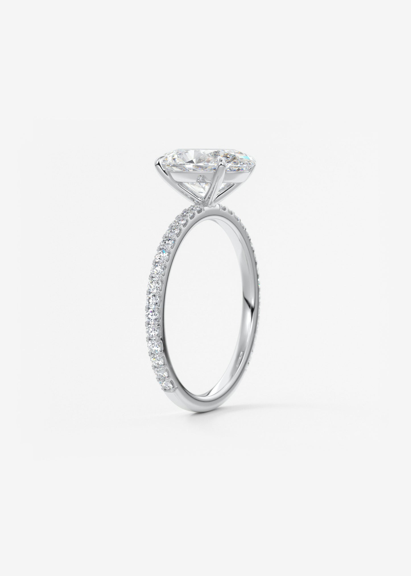 Oval Solitaire With Raised Basket Gallery Lab Grown Diamond Engagement Ring