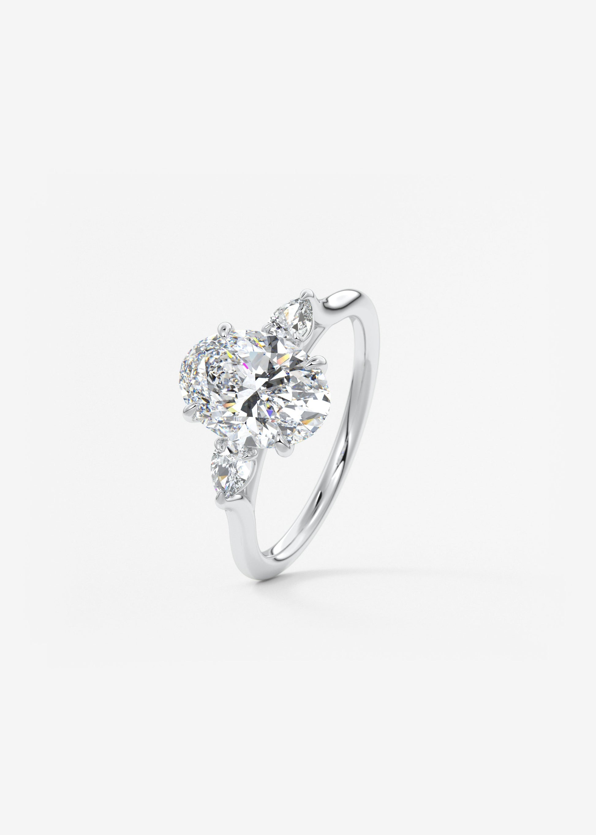 Oval Solitaire With Raised Basket Gallery Lab Grown Diamond Engagement Ring