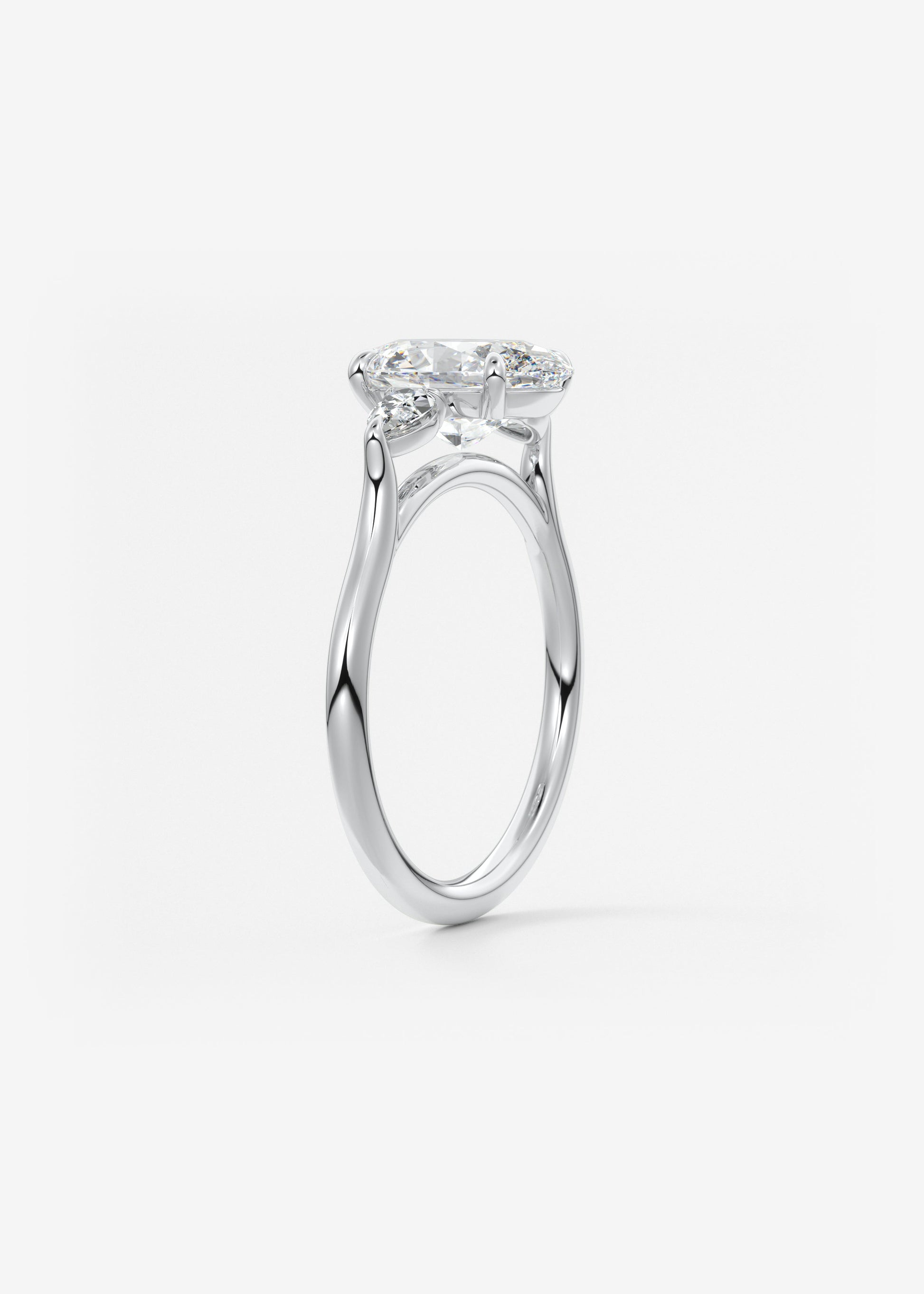 Oval Solitaire With Raised Basket Gallery Lab Grown Diamond Engagement Ring