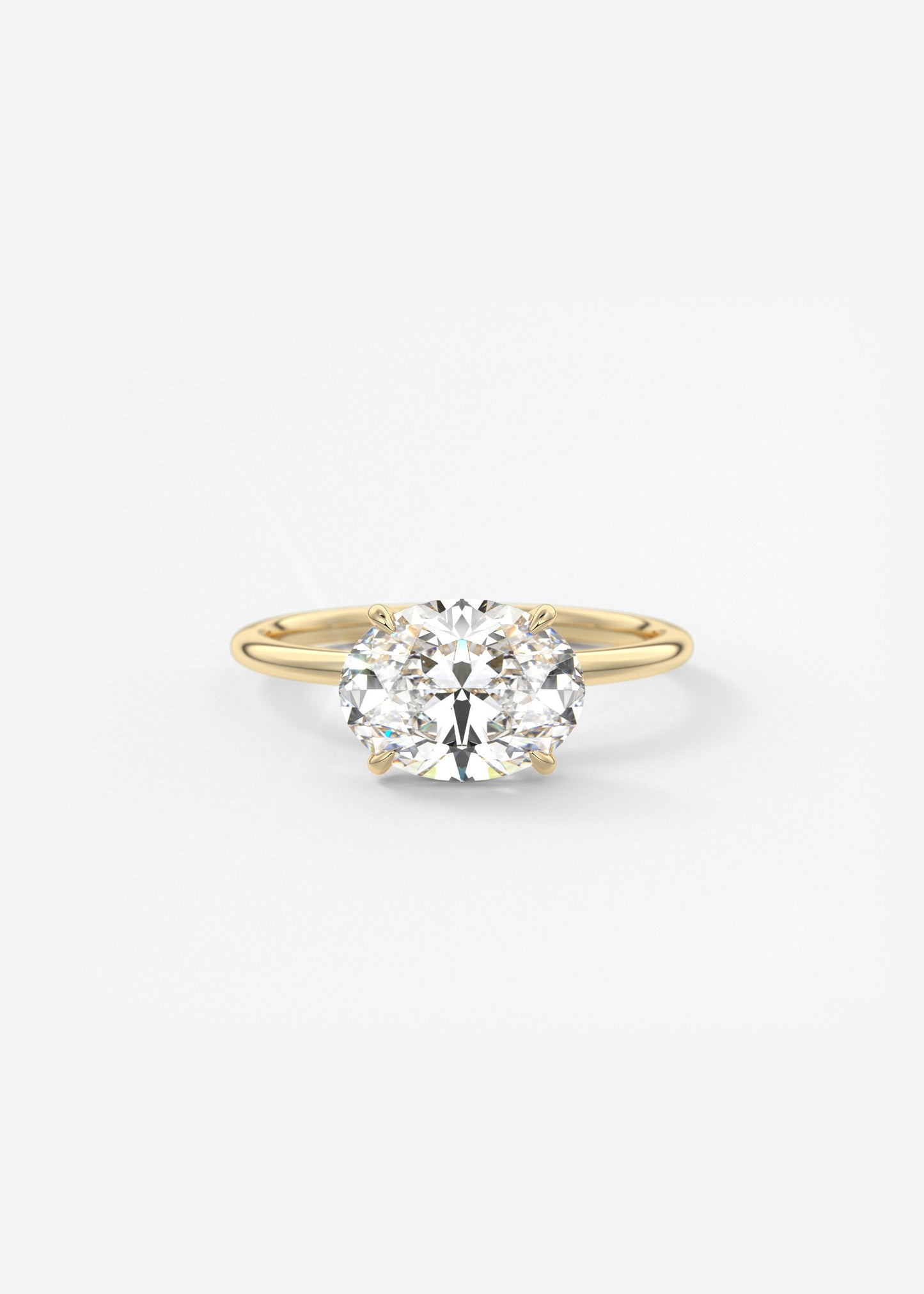 Oval Solitaire With Raised Basket Gallery Lab Grown Diamond Engagement Ring