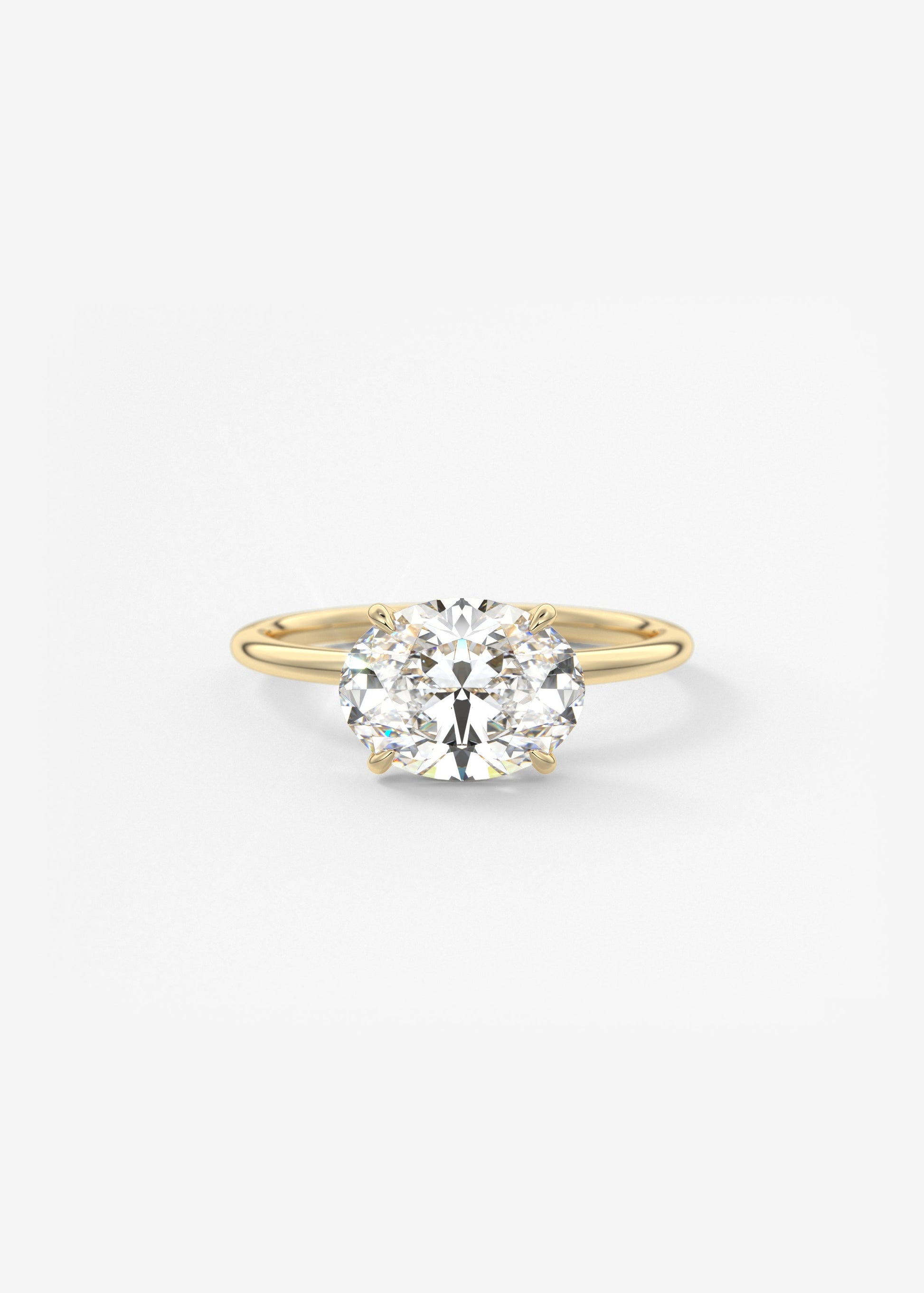 Oval Solitaire With Raised Basket Gallery Lab Grown Diamond Engagement Ring