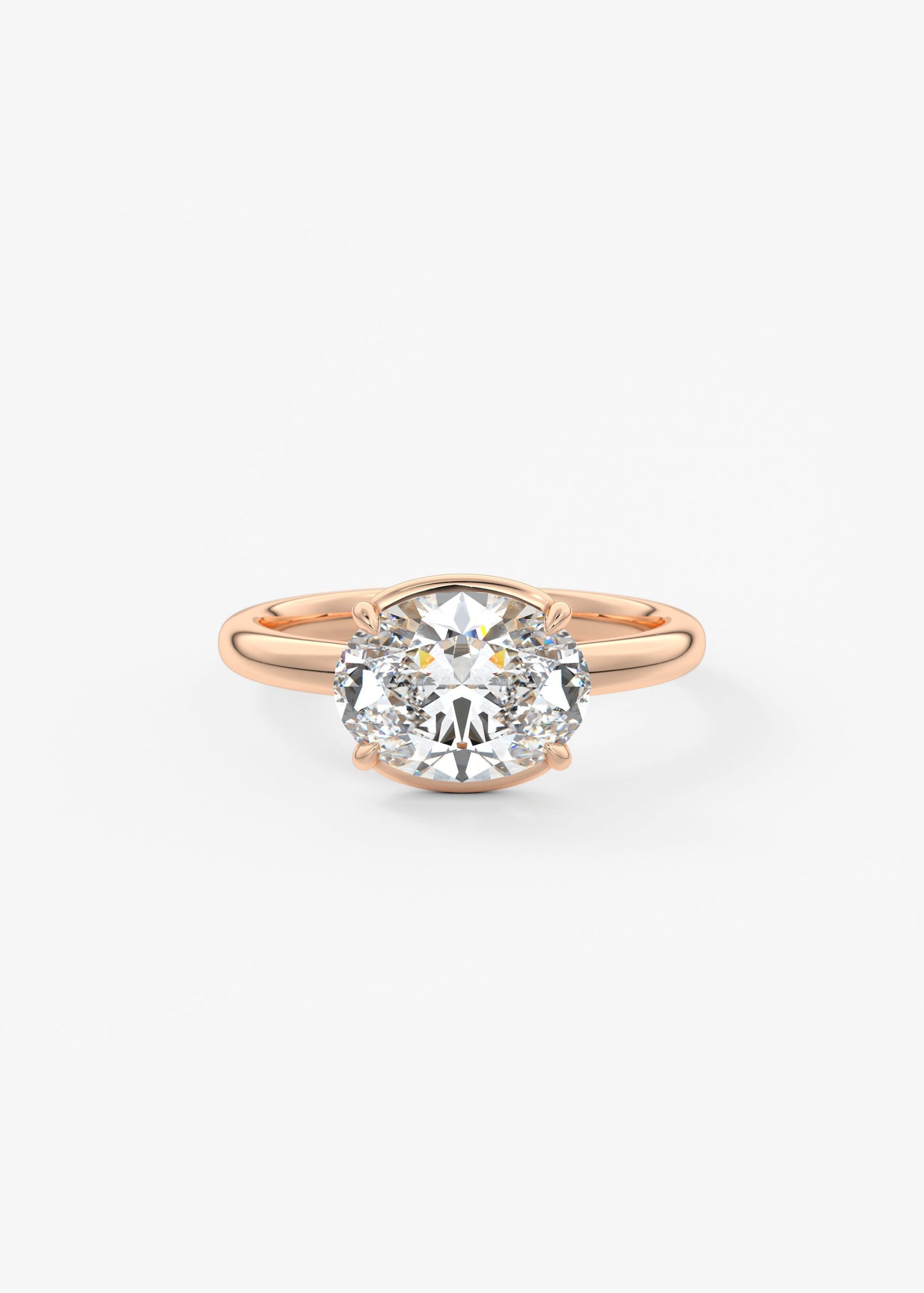 Oval Solitaire With Raised Basket Gallery Lab Grown Diamond Engagement Ring
