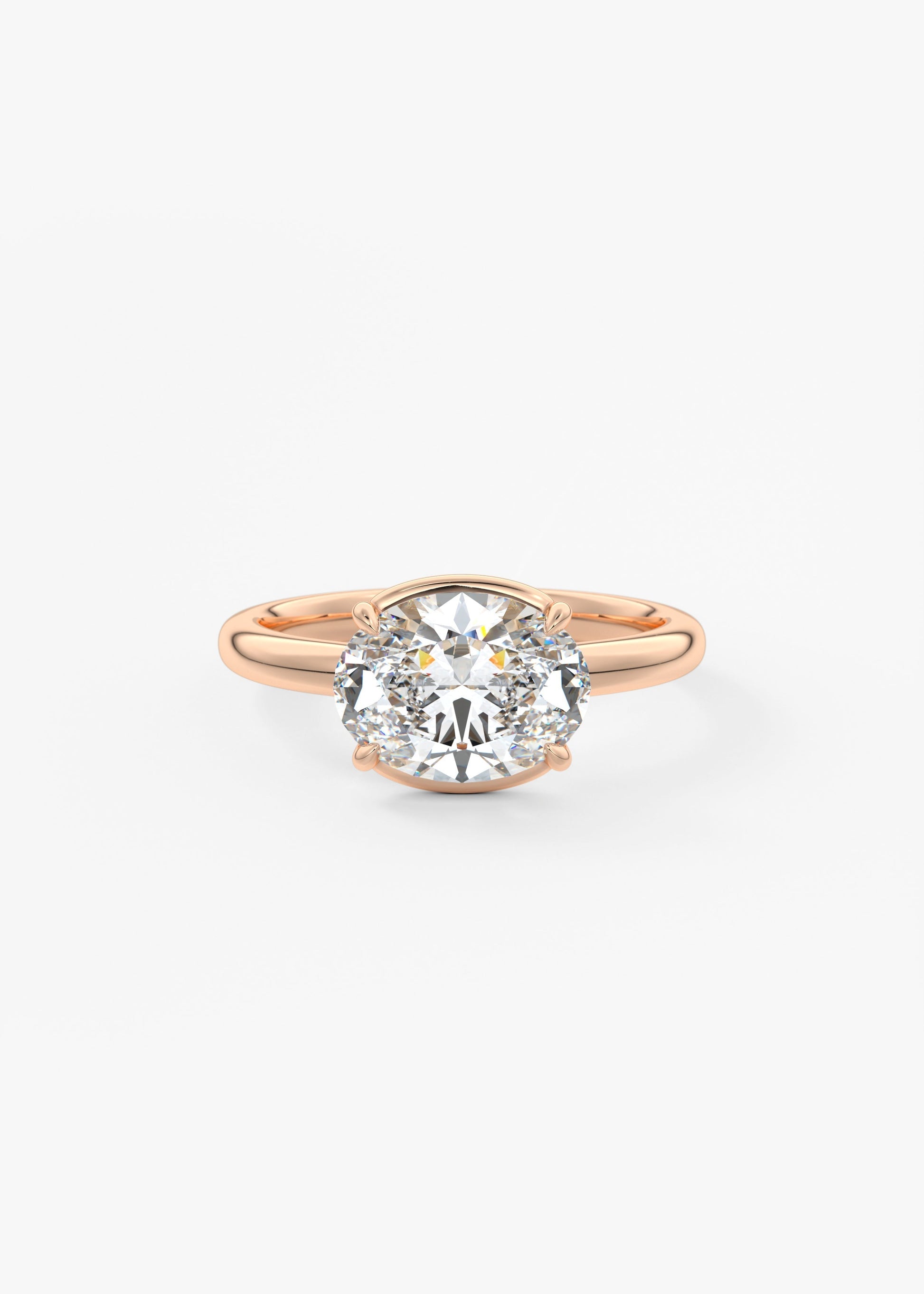 Oval Solitaire With Raised Basket Gallery Lab Grown Diamond Engagement Ring