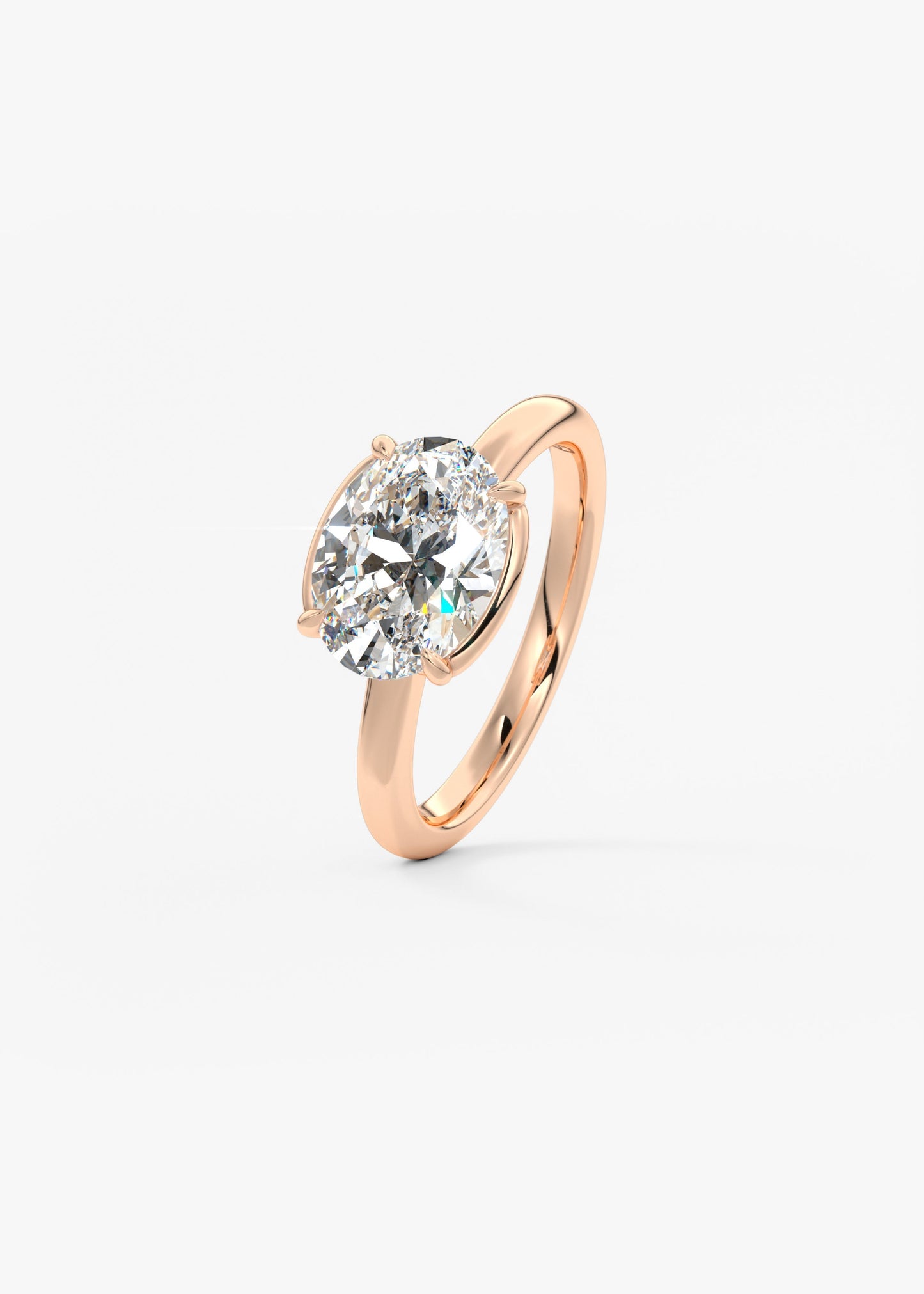 Oval Solitaire With Raised Basket Gallery Lab Grown Diamond Engagement Ring