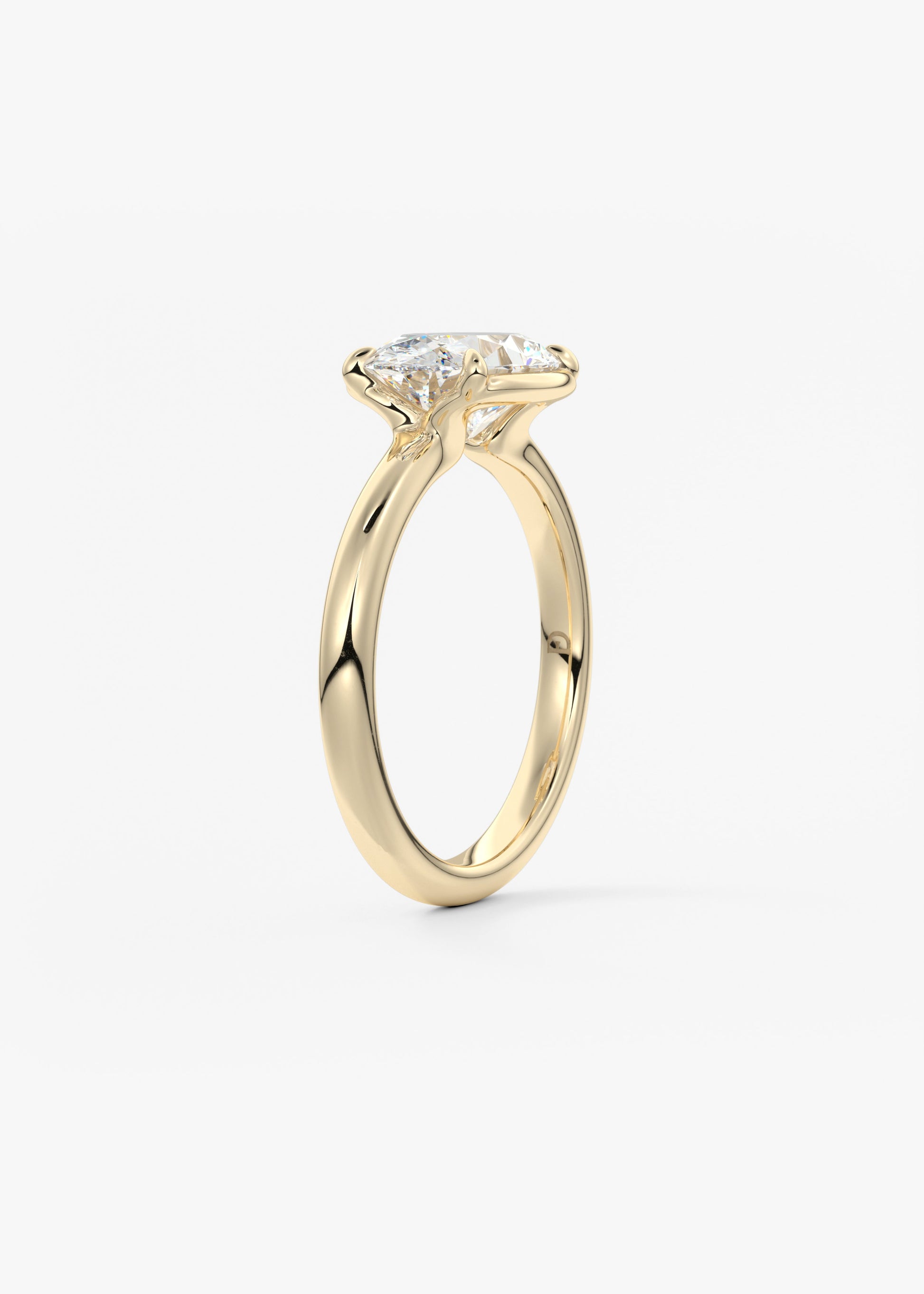 Oval Solitaire With Raised Basket Gallery Lab Grown Diamond Engagement Ring