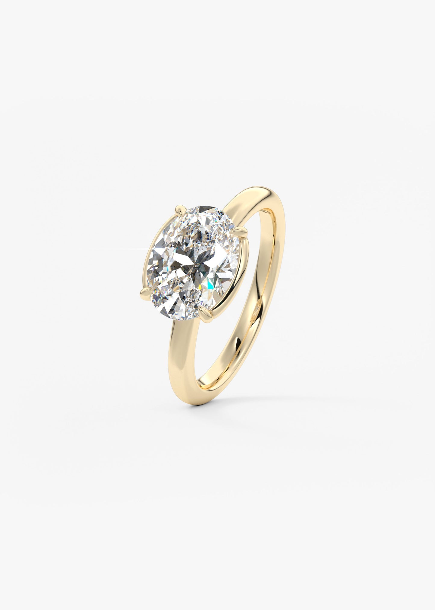 Oval Solitaire With Raised Basket Gallery Lab Grown Diamond Engagement Ring