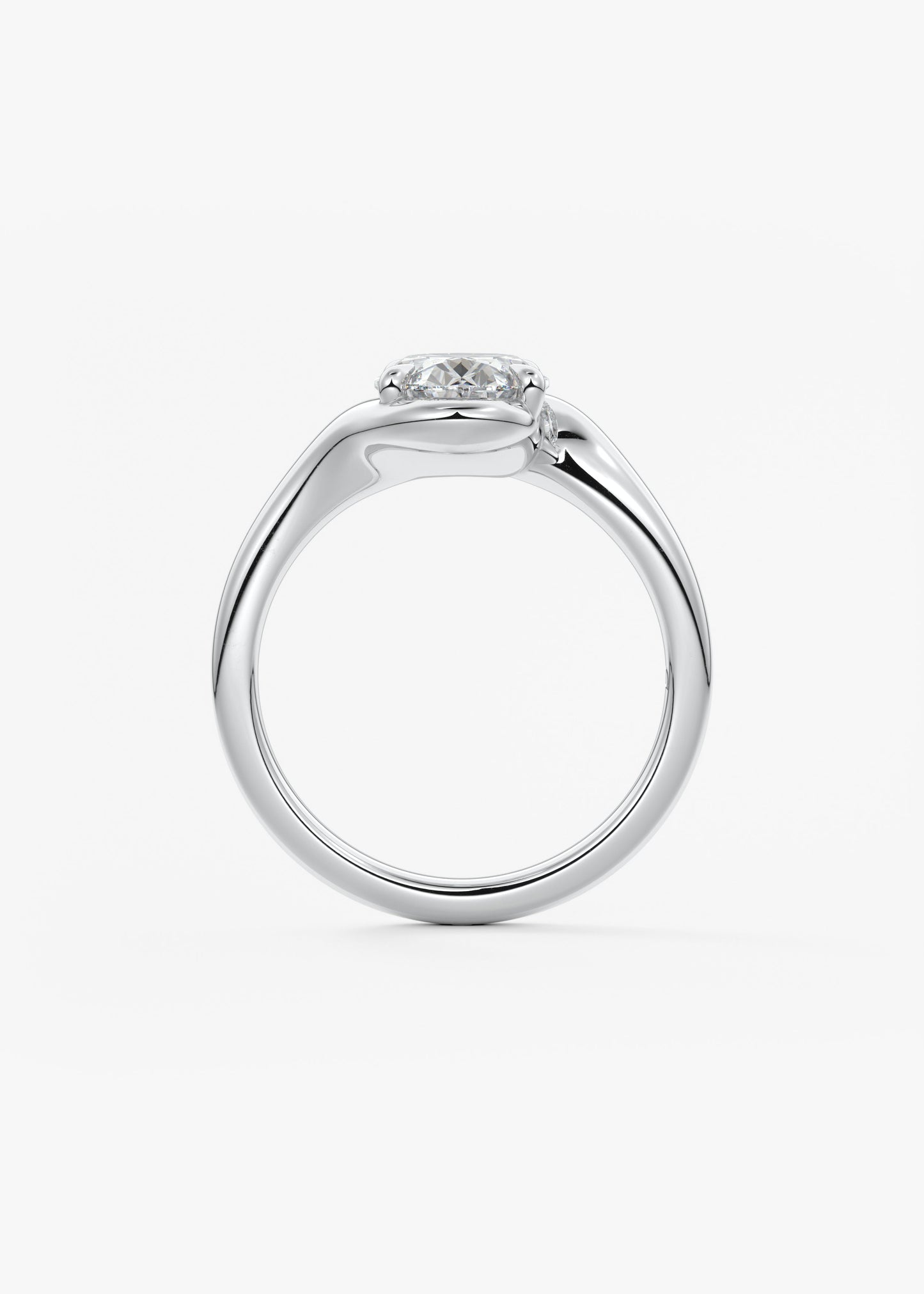Oval Solitaire With Raised Basket Gallery Lab Grown Diamond Engagement Ring