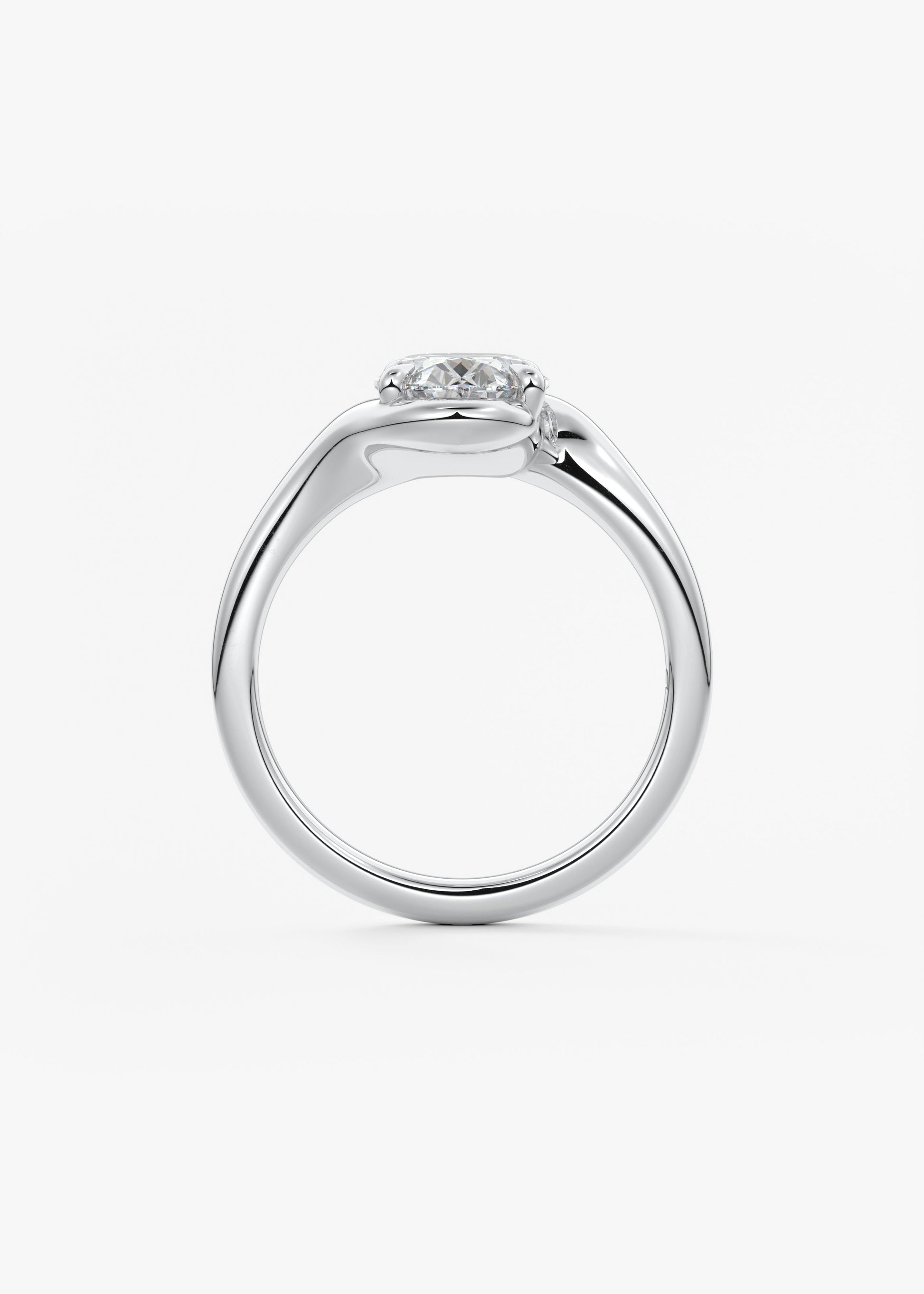Oval Solitaire With Raised Basket Gallery Lab Grown Diamond Engagement Ring