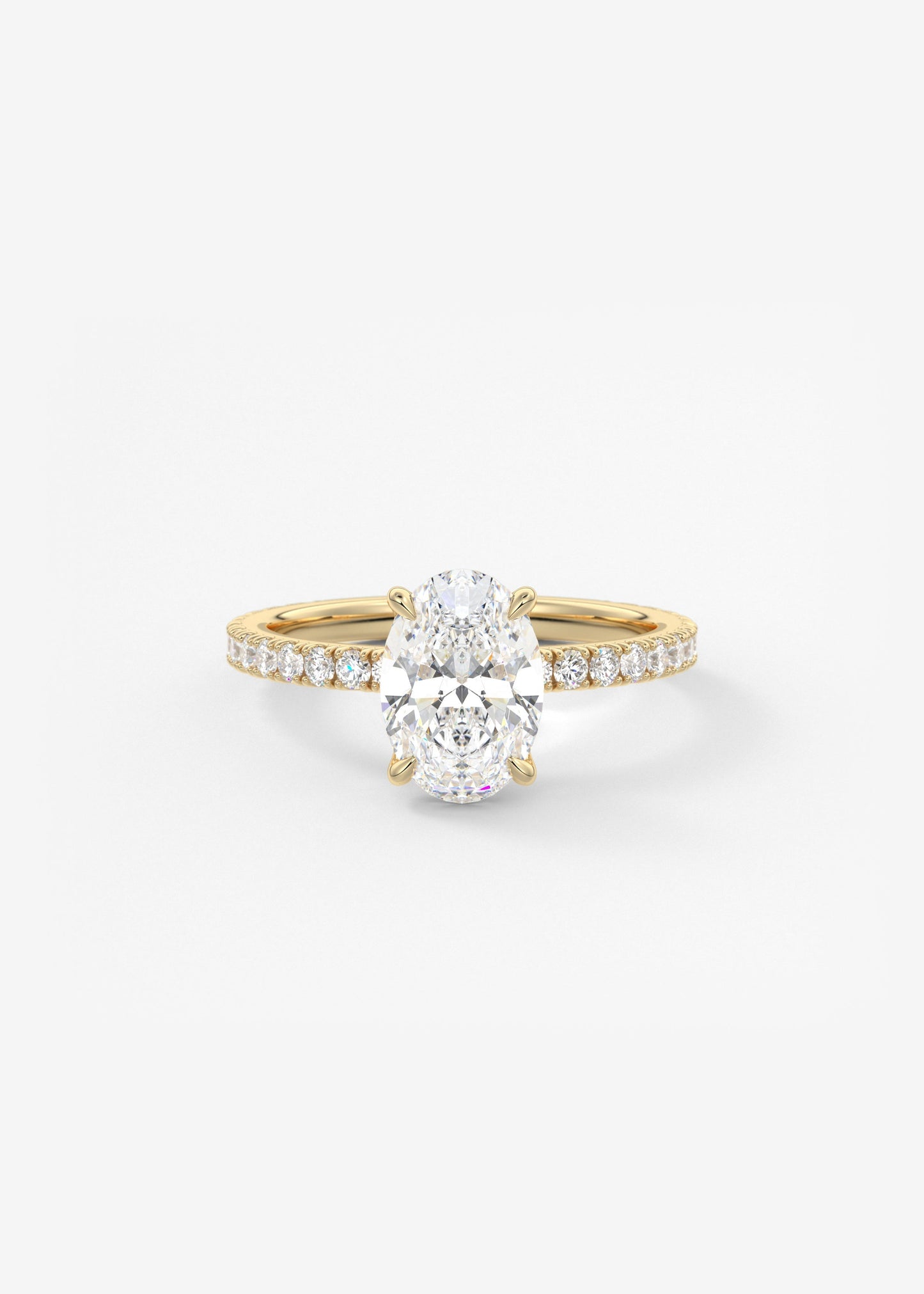 Oval Solitaire With Raised Basket Gallery Lab Grown Diamond Engagement Ring