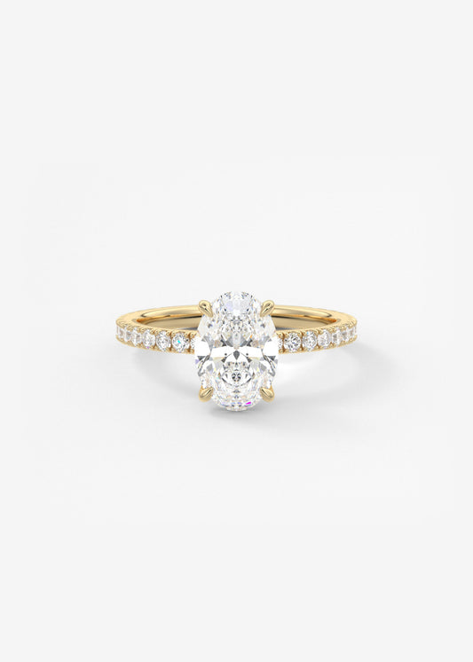 Oval Solitaire With Raised Basket Gallery Lab Grown Diamond Engagement Ring