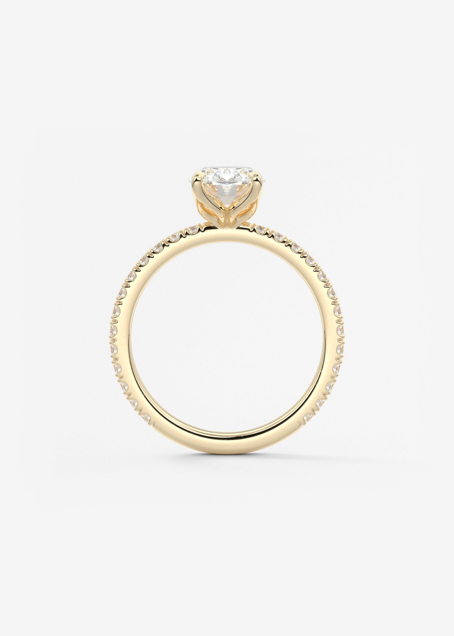 Oval Solitaire With Raised Basket Gallery Lab Grown Diamond Engagement Ring