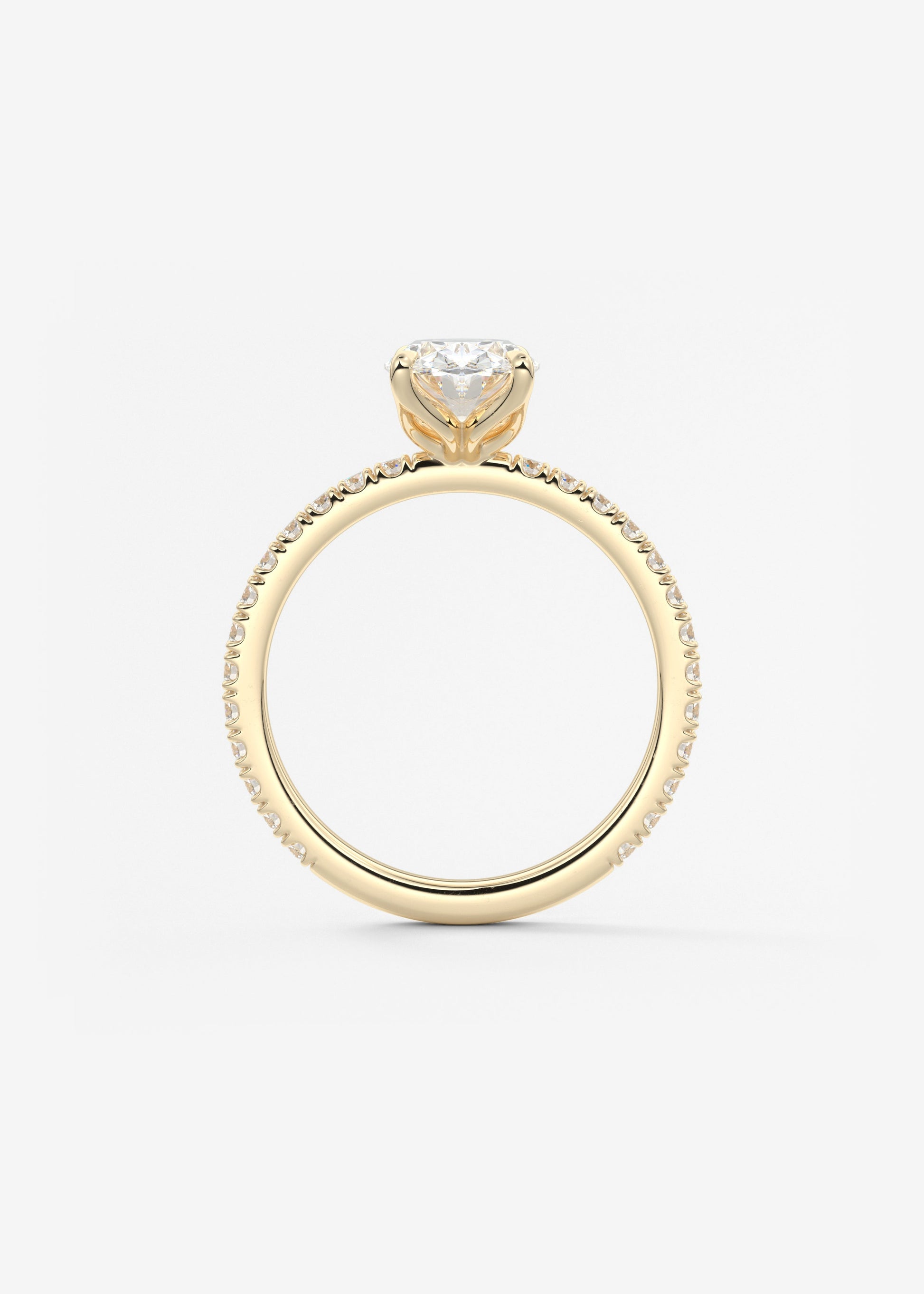 Oval Solitaire With Raised Basket Gallery Lab Grown Diamond Engagement Ring