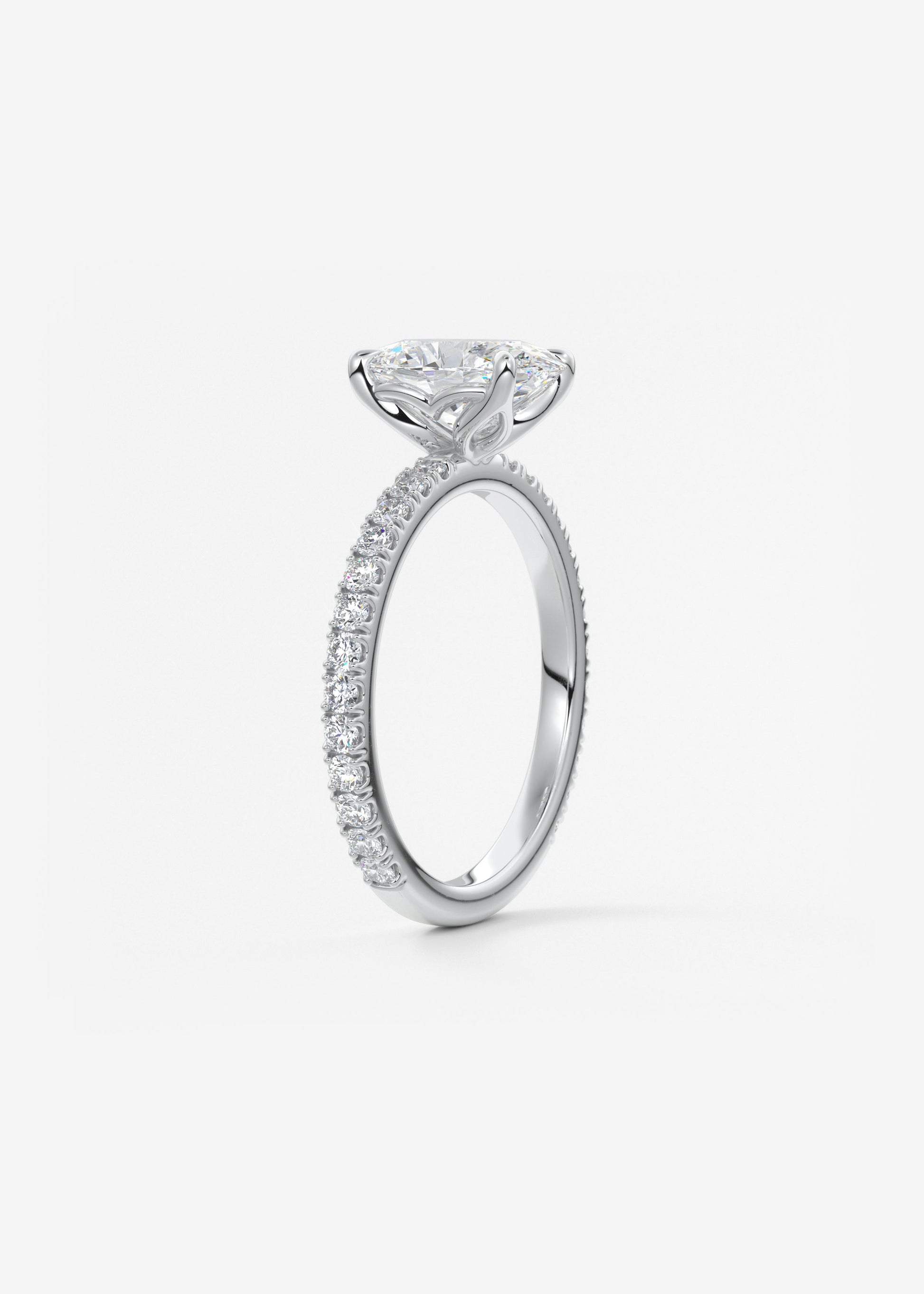 Oval Solitaire With Raised Basket Gallery Lab Grown Diamond Engagement Ring