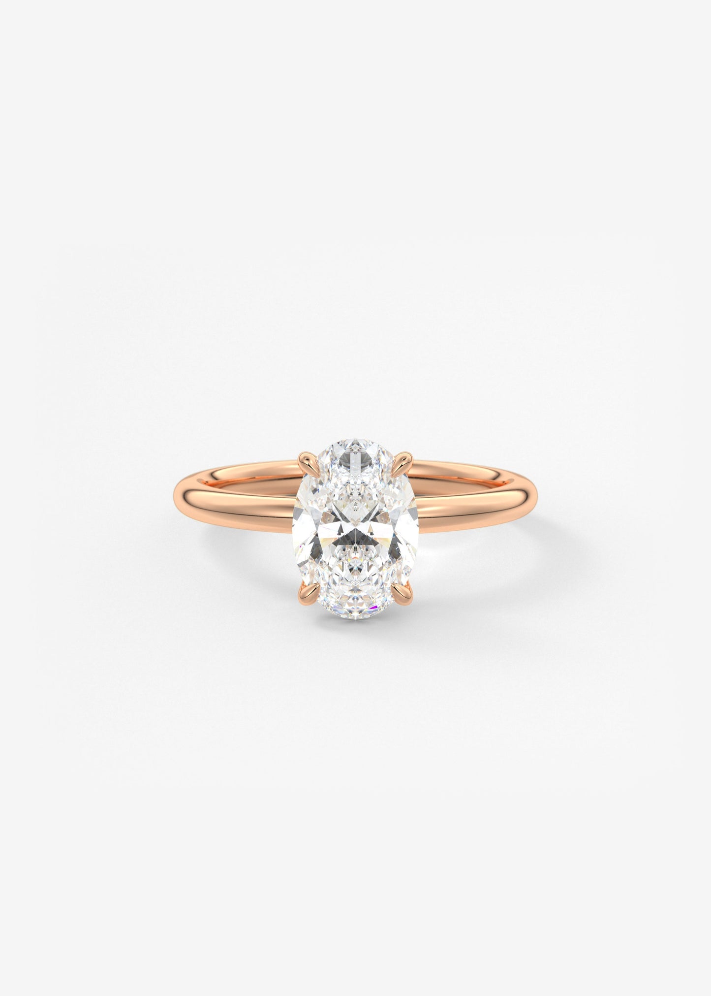 Oval Solitaire With Raised Basket Gallery Lab Grown Diamond Engagement Ring