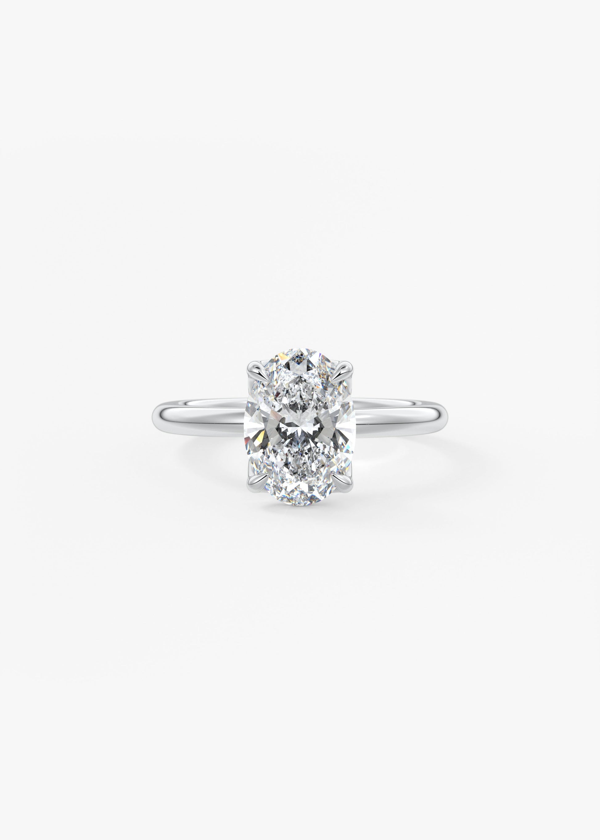 Oval Solitaire With Raised Basket Gallery Lab Grown Diamond Engagement Ring