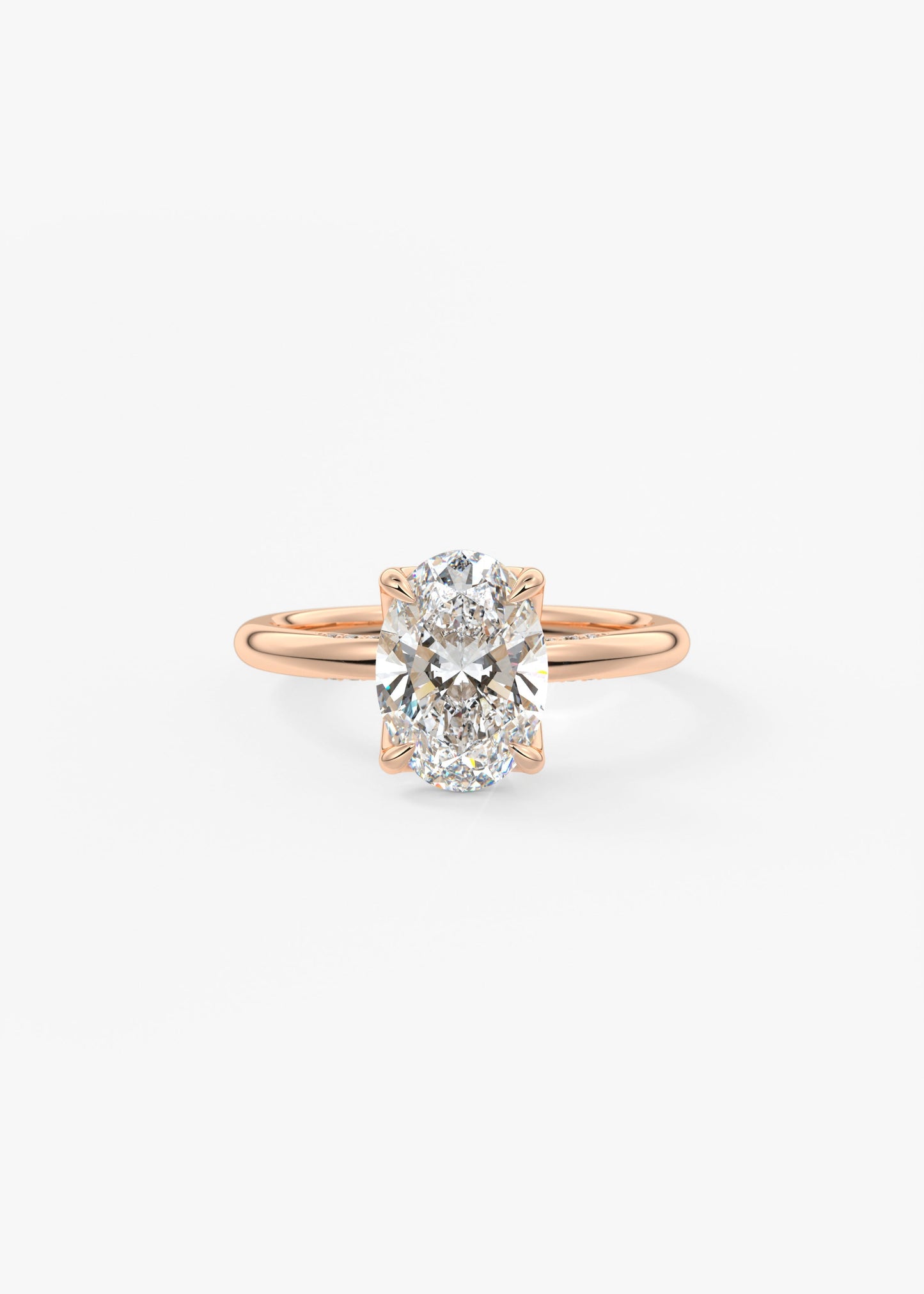 Oval Solitaire With Raised Basket Gallery Lab Grown Diamond Engagement Ring