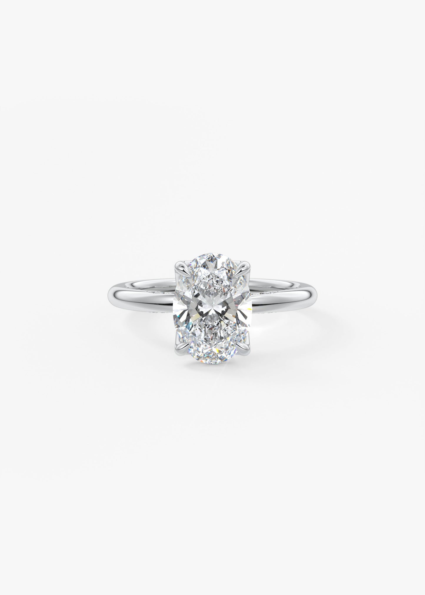 Oval Solitaire With Raised Basket Gallery Lab Grown Diamond Engagement Ring