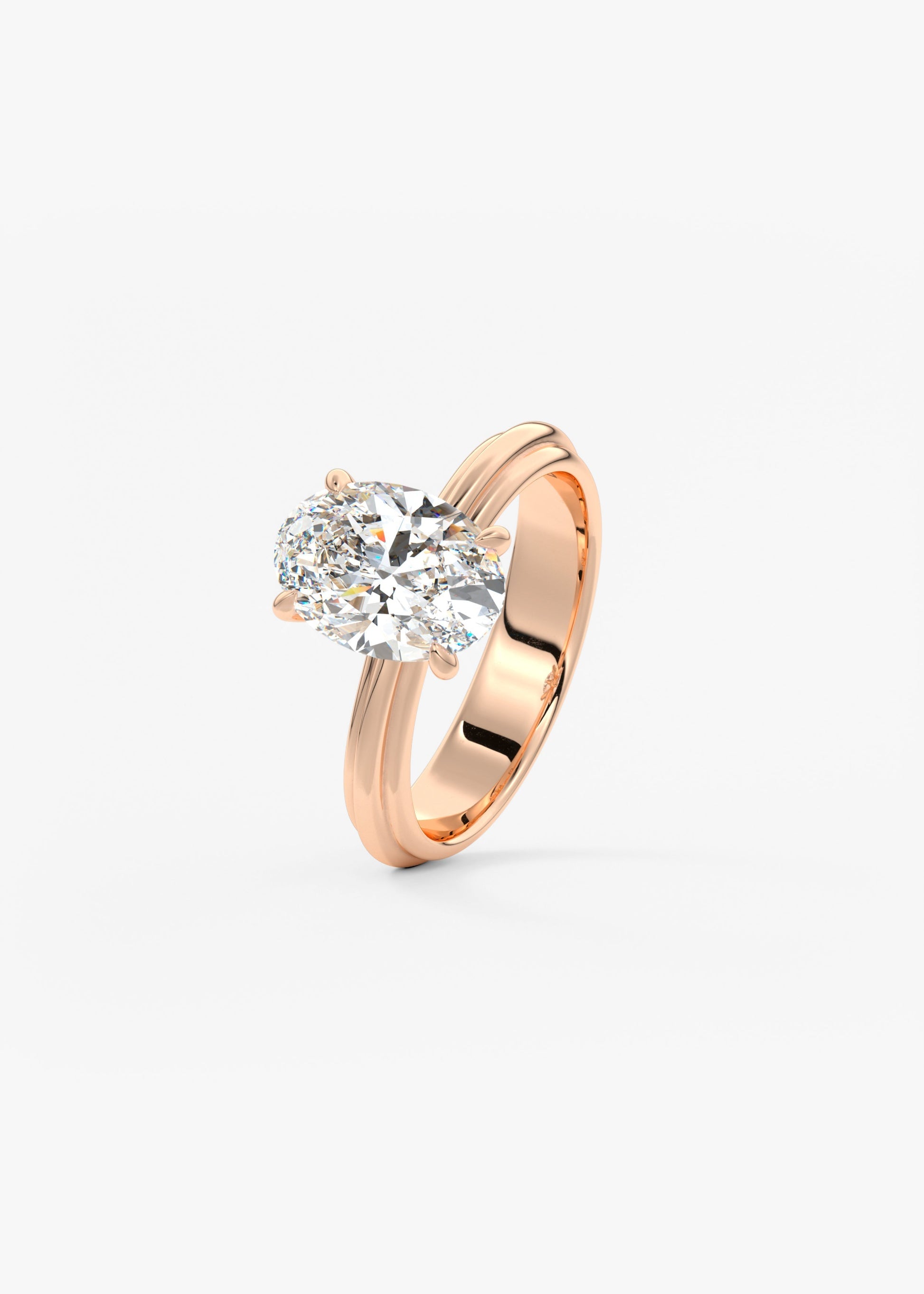 Oval Solitaire With Raised Basket Gallery Lab Grown Diamond Engagement Ring
