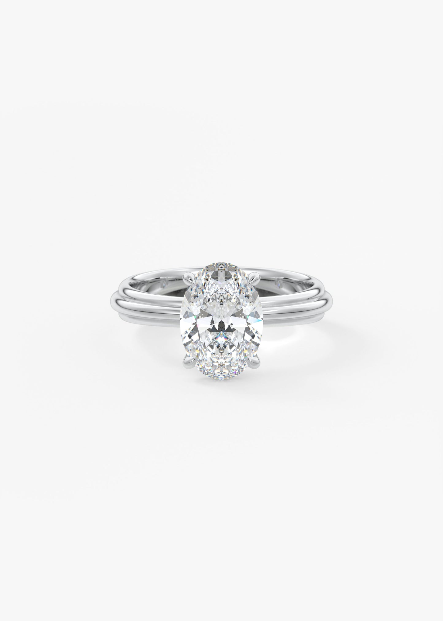 Oval Solitaire With Raised Basket Gallery Lab Grown Diamond Engagement Ring