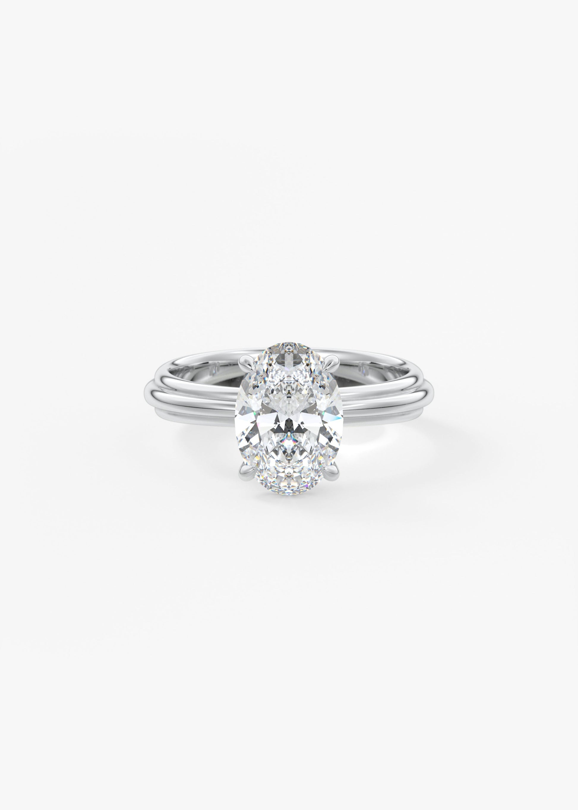 Oval Solitaire With Raised Basket Gallery Lab Grown Diamond Engagement Ring