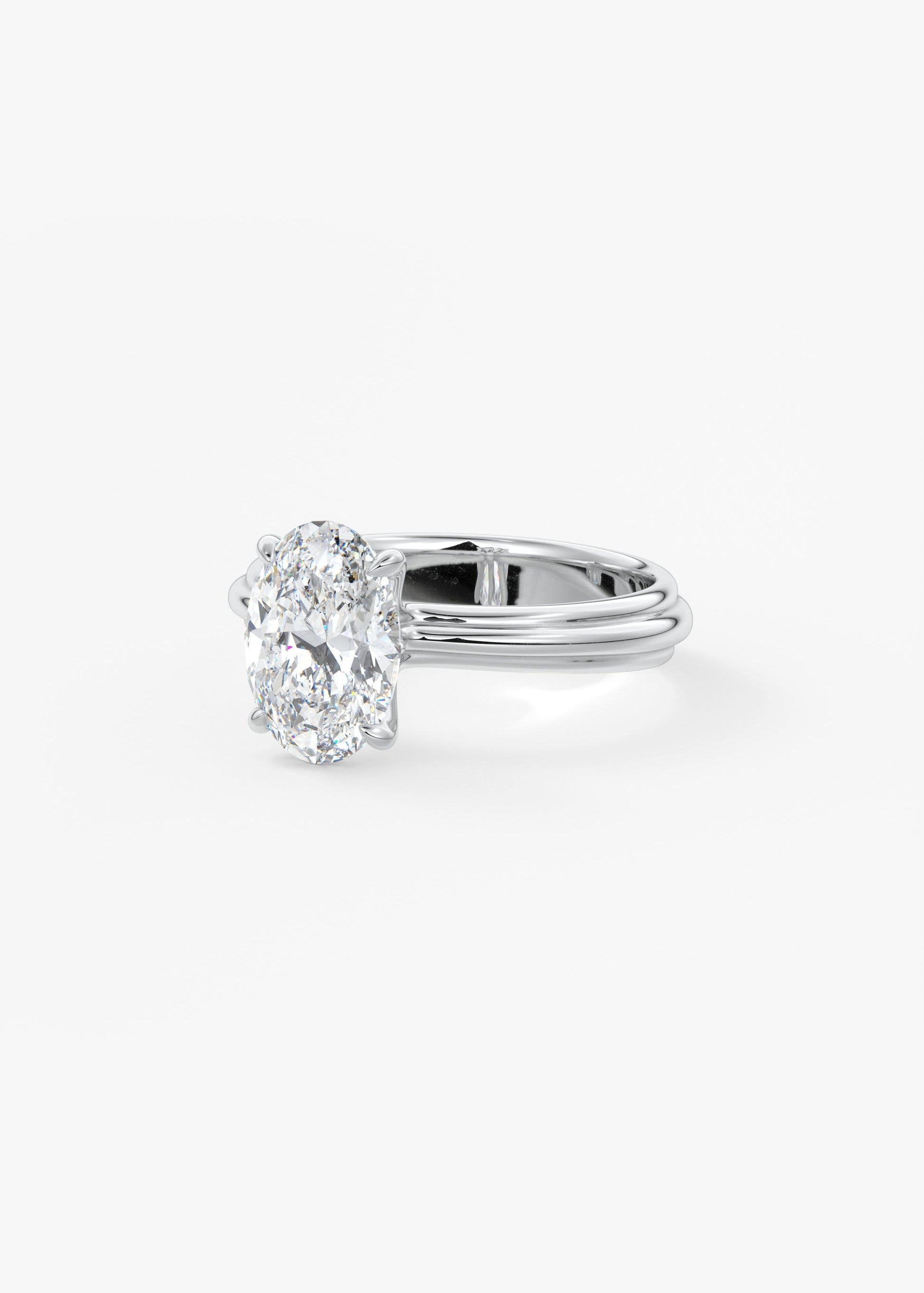 Oval Solitaire With Raised Basket Gallery Lab Grown Diamond Engagement Ring