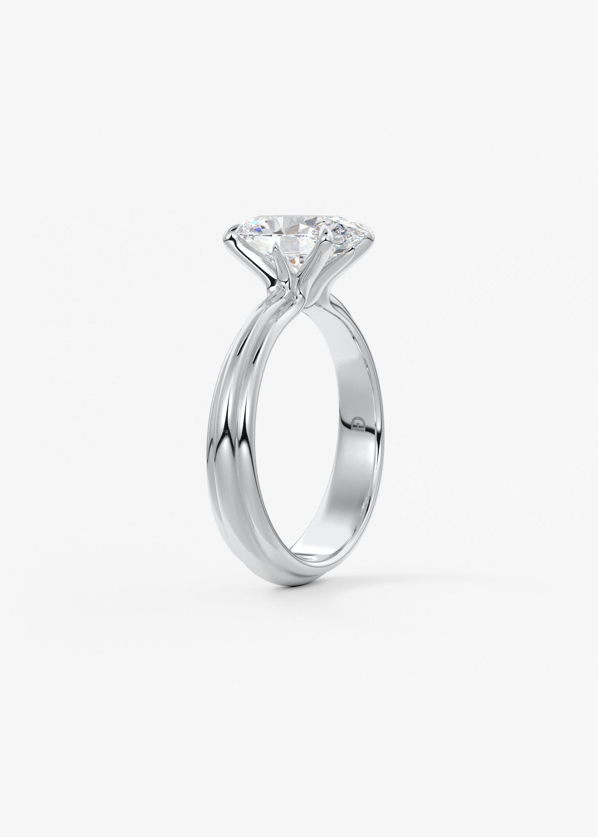 Oval Solitaire With Raised Basket Gallery Lab Grown Diamond Engagement Ring