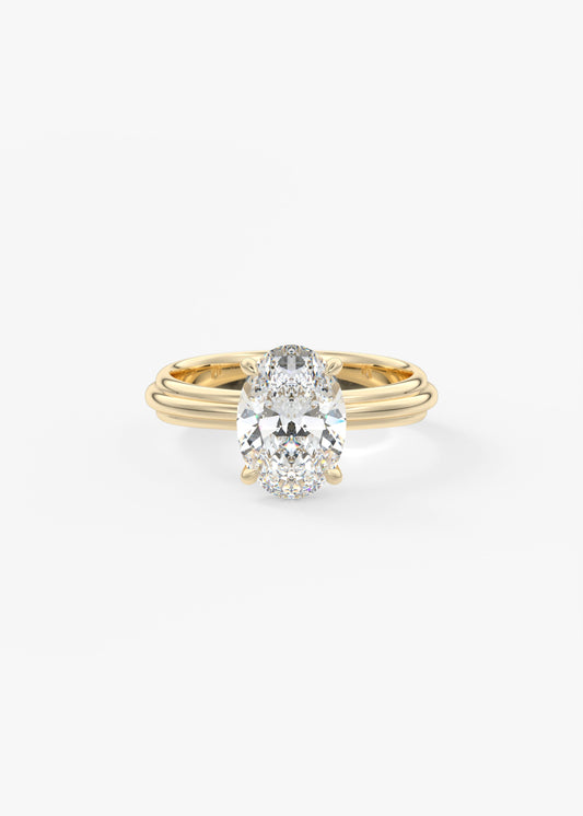 Oval Solitaire With Raised Basket Gallery Lab Grown Diamond Engagement Ring