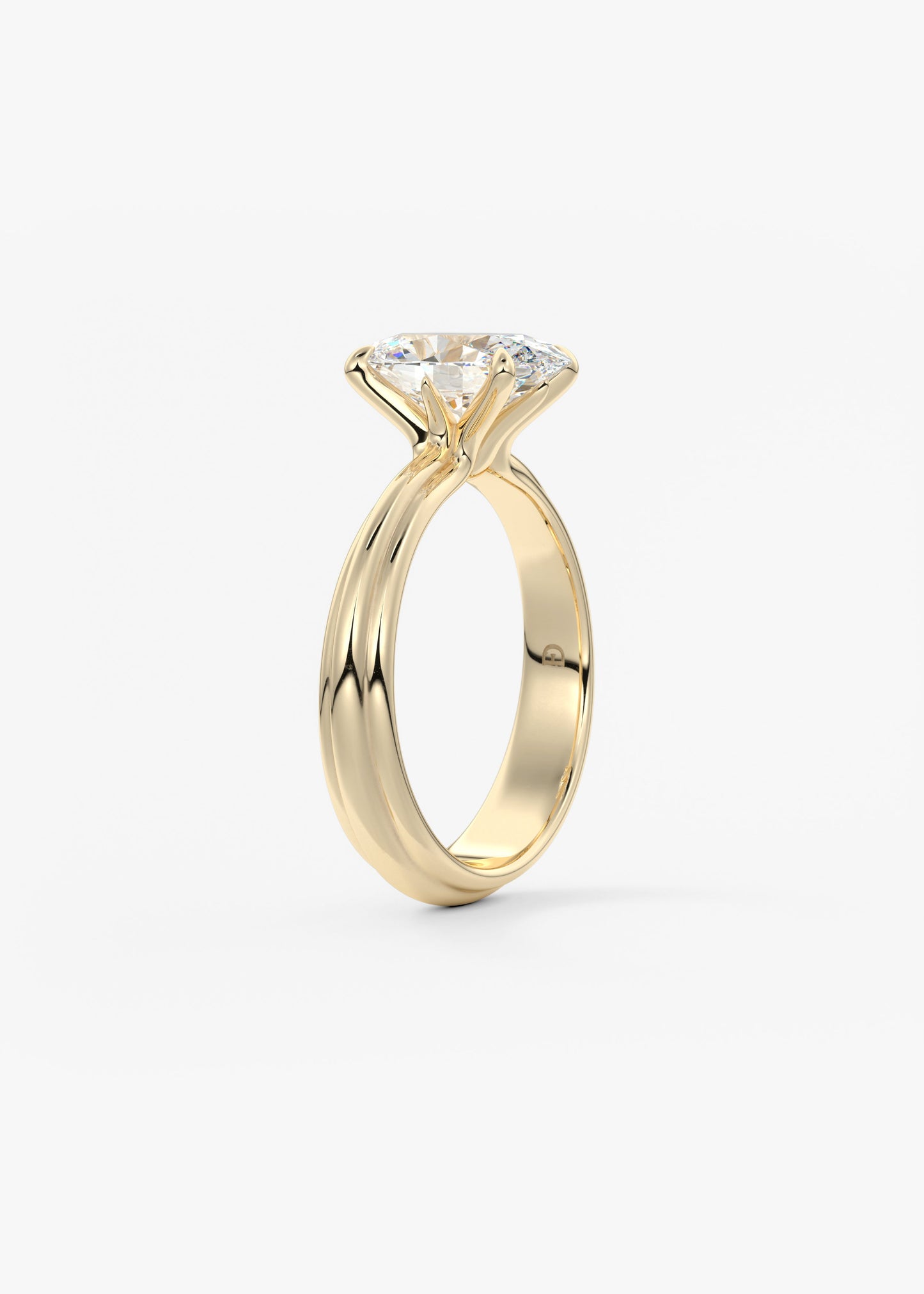 Oval Solitaire With Raised Basket Gallery Lab Grown Diamond Engagement Ring