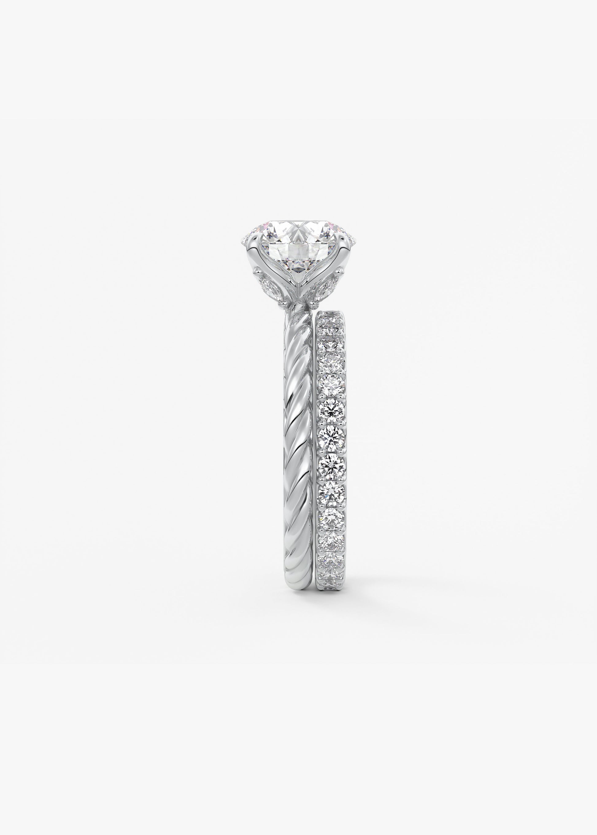 Oval Solitaire With Raised Basket Gallery Lab Grown Diamond Engagement Ring